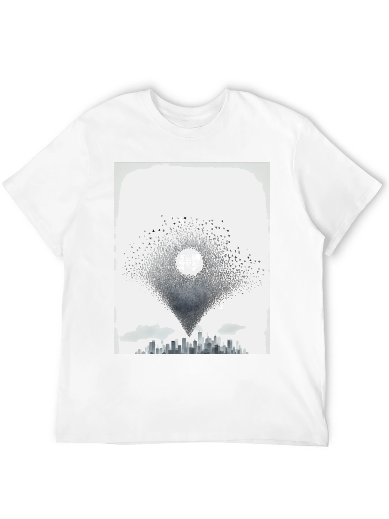 Abstract Bird City T-Shirt - Artistic Design