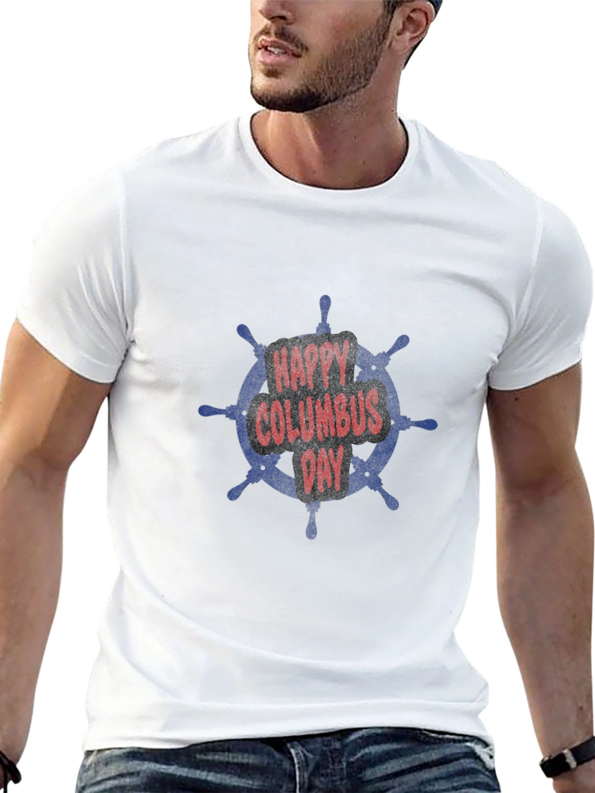 Happy Columbus Day T-Shirt Nautical Design