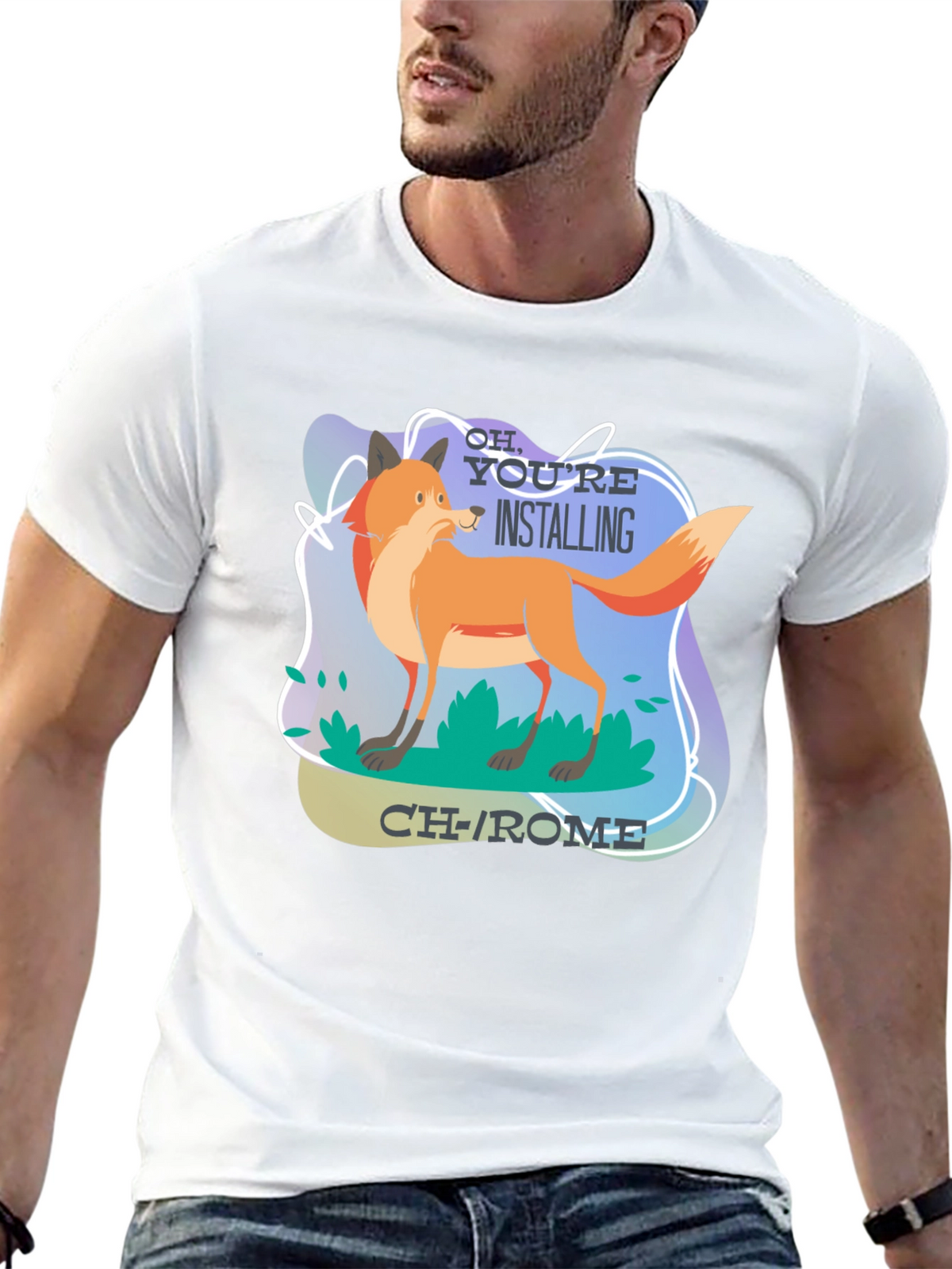 Funny Fox Installing CH-ROME T-Shirt
