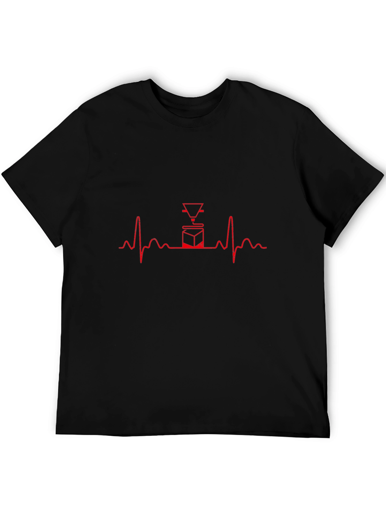 3D Printing Heartbeat T-Shirt - Black