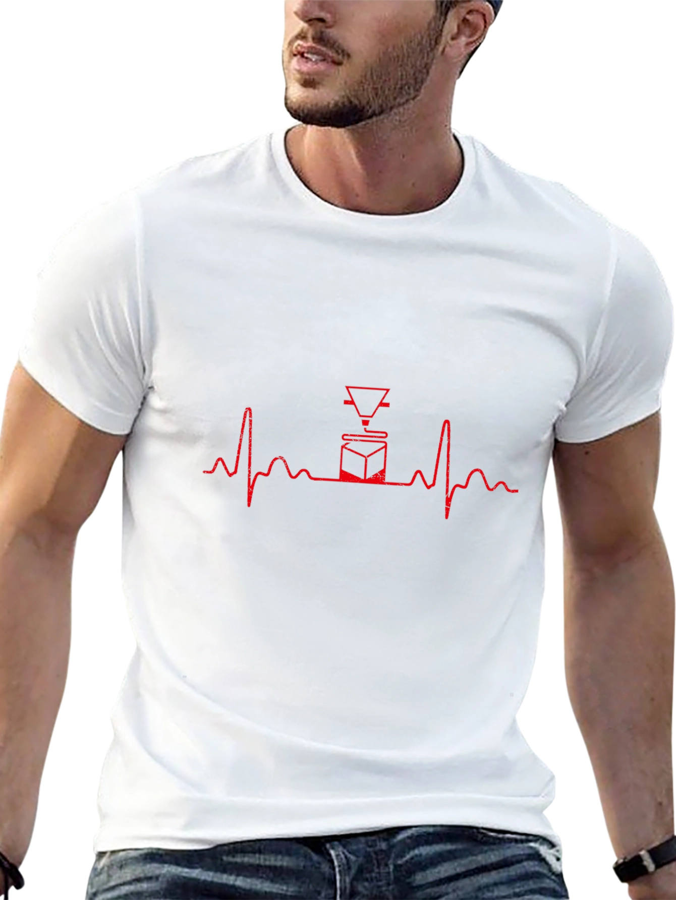 3D Printing Heartbeat T-Shirt - Black