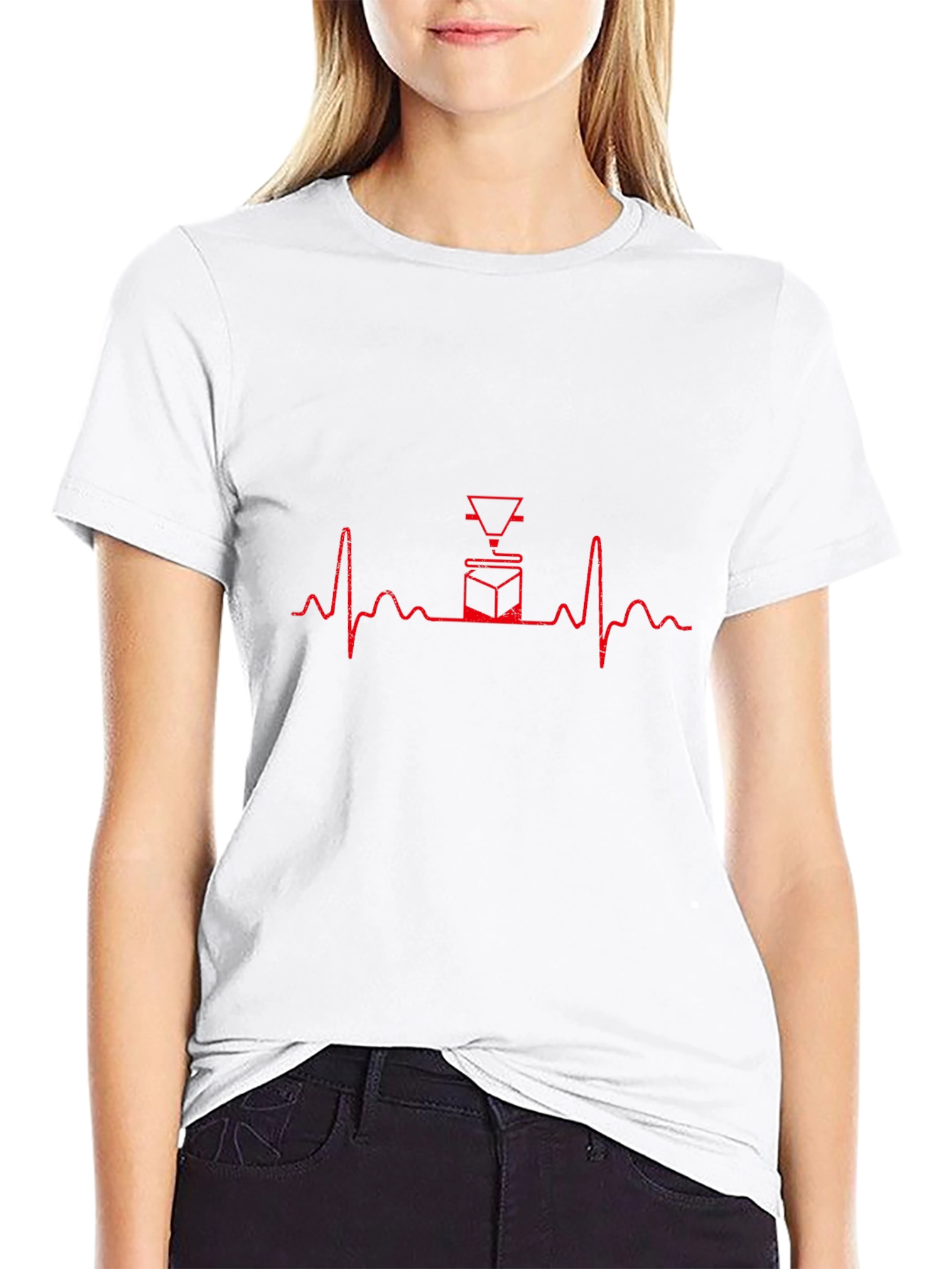 3D Printing Heartbeat T-Shirt - Black