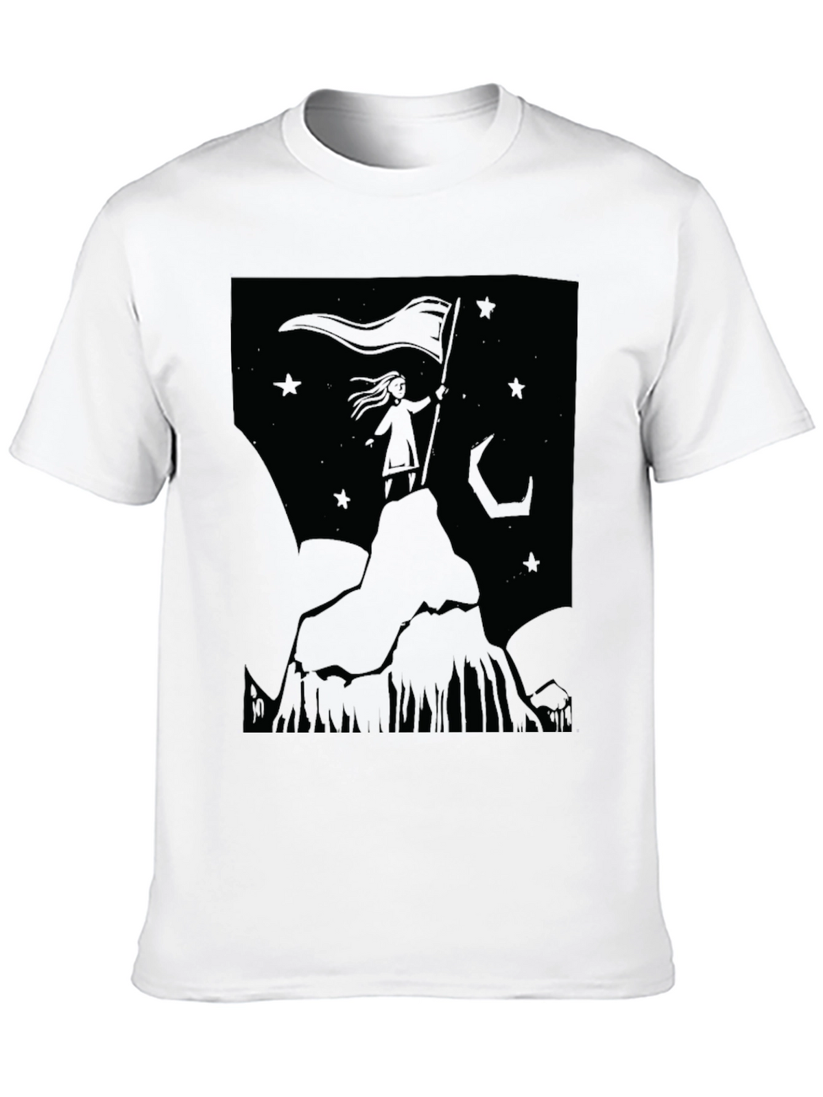 Mountain Top Girl Graphic T-Shirt - Black