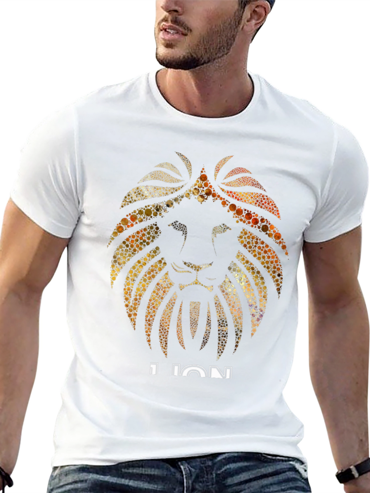 Lion Graphic Print Black T-Shirt