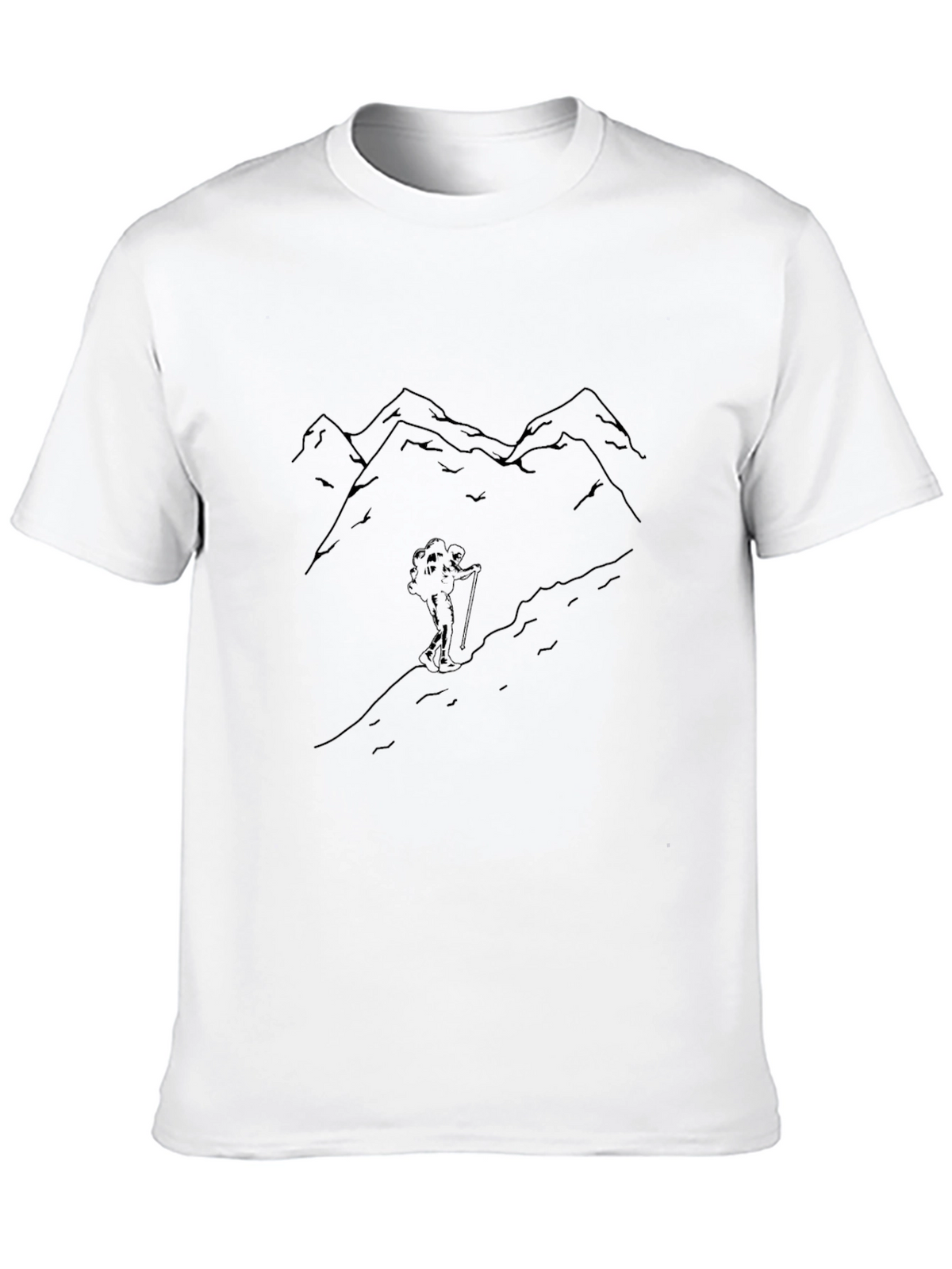 Mountain Hiker Graphic Tee - Black Cotton