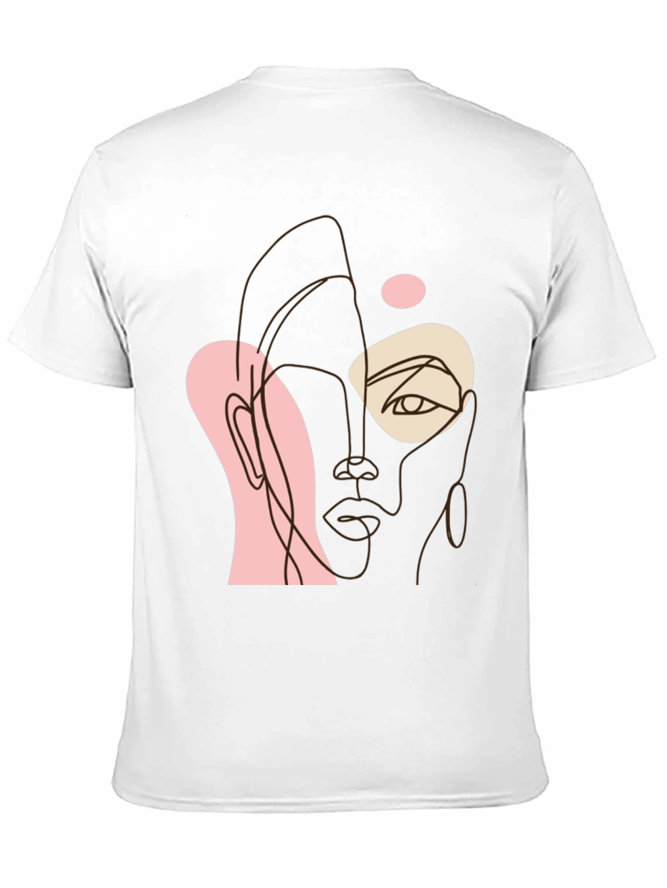 Abstract Face Line Art Black Tee