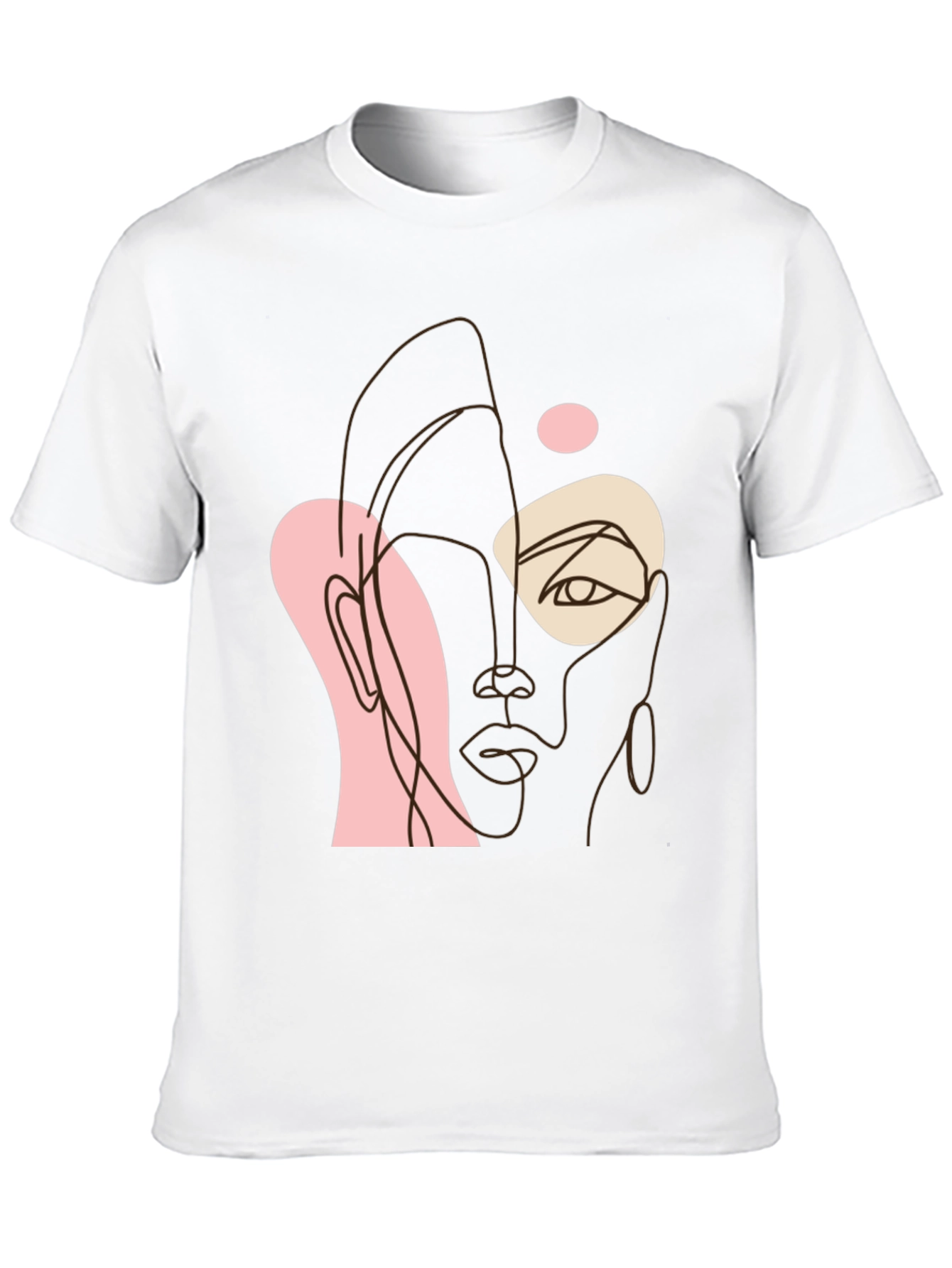 Abstract Face Line Art Black Tee