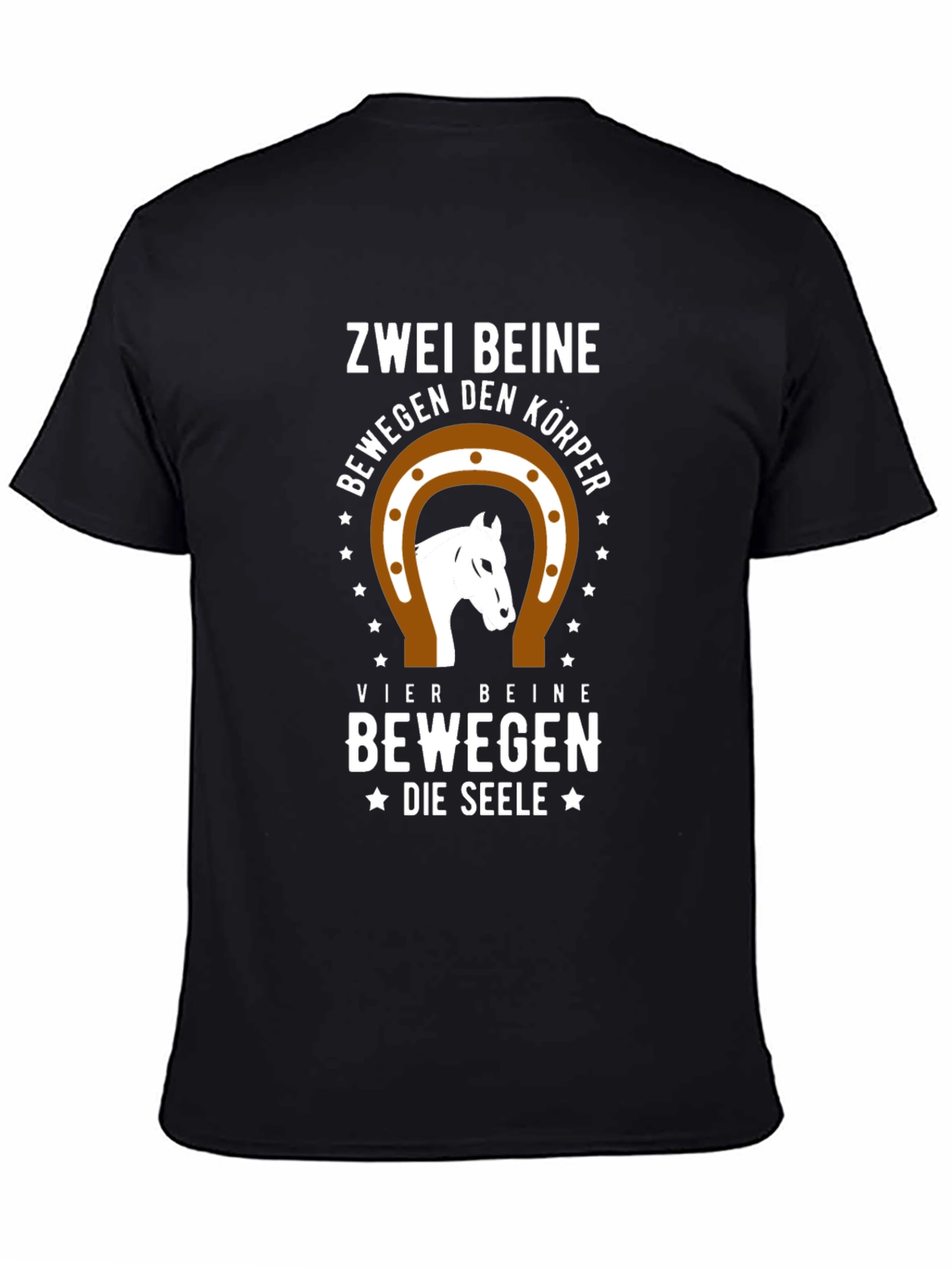 Zwei Beine Horse Graphic Tee - Black