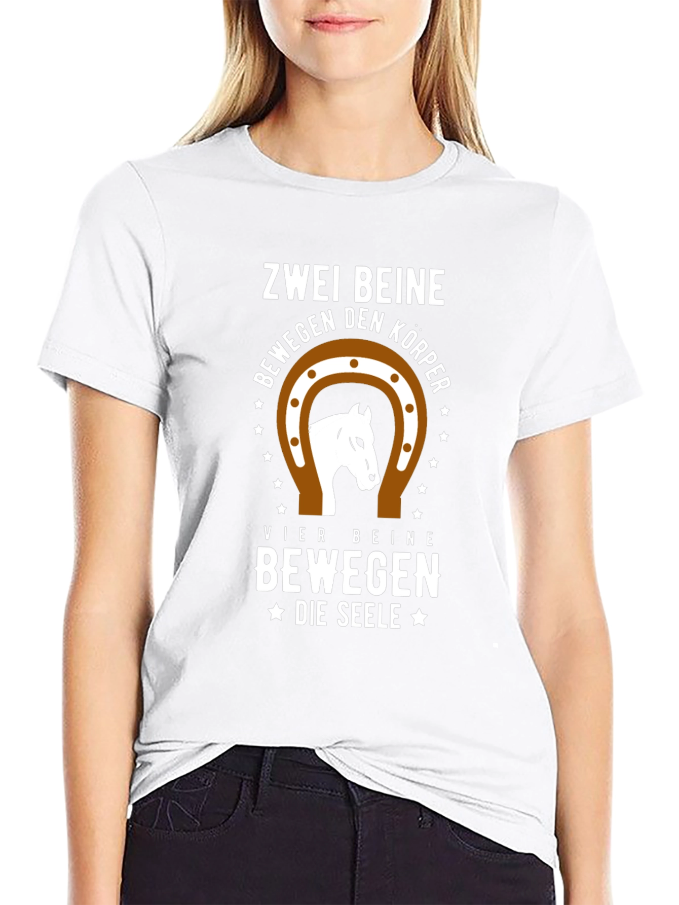 Zwei Beine Horse Graphic Tee - Black