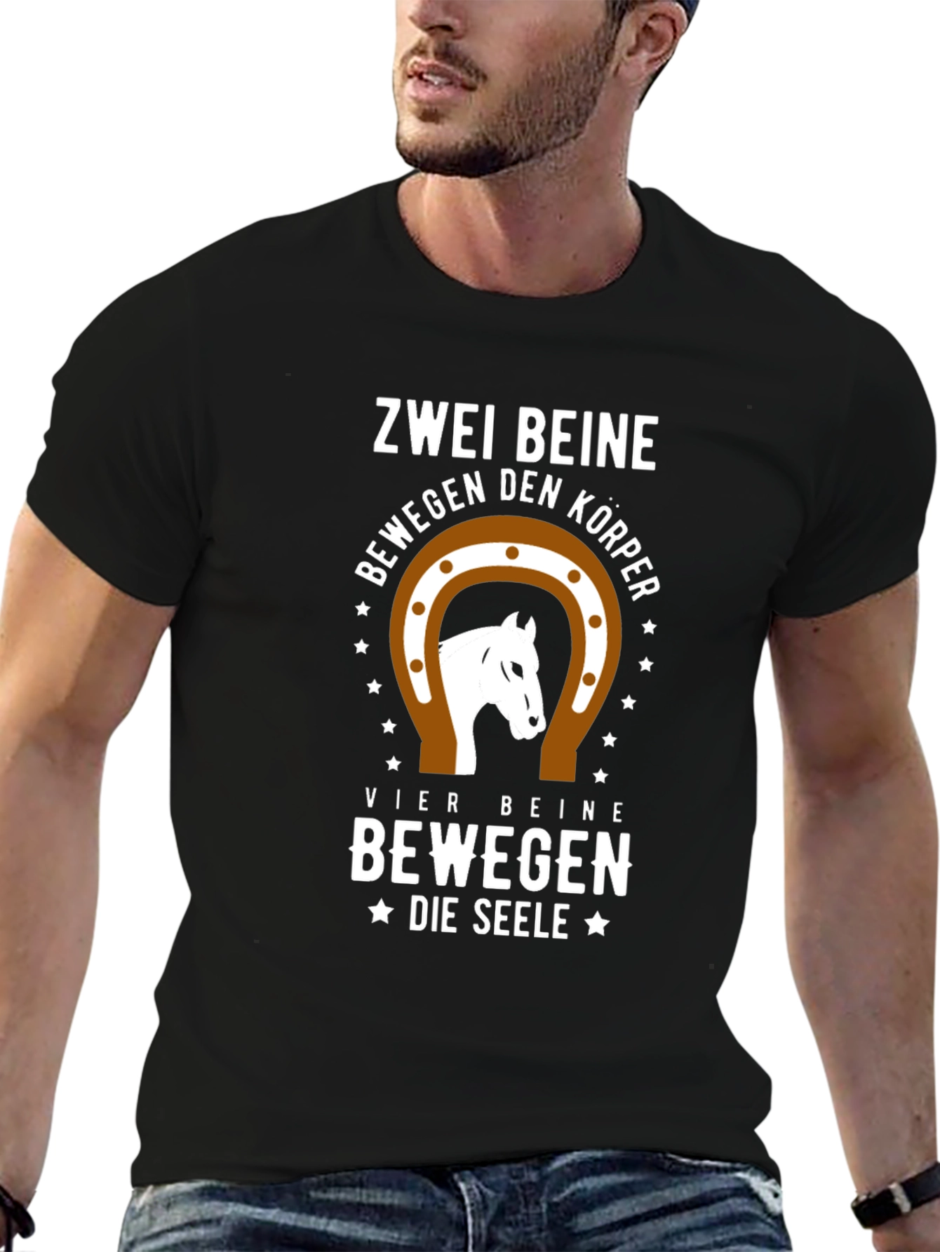 Zwei Beine Horse Graphic Tee - Black