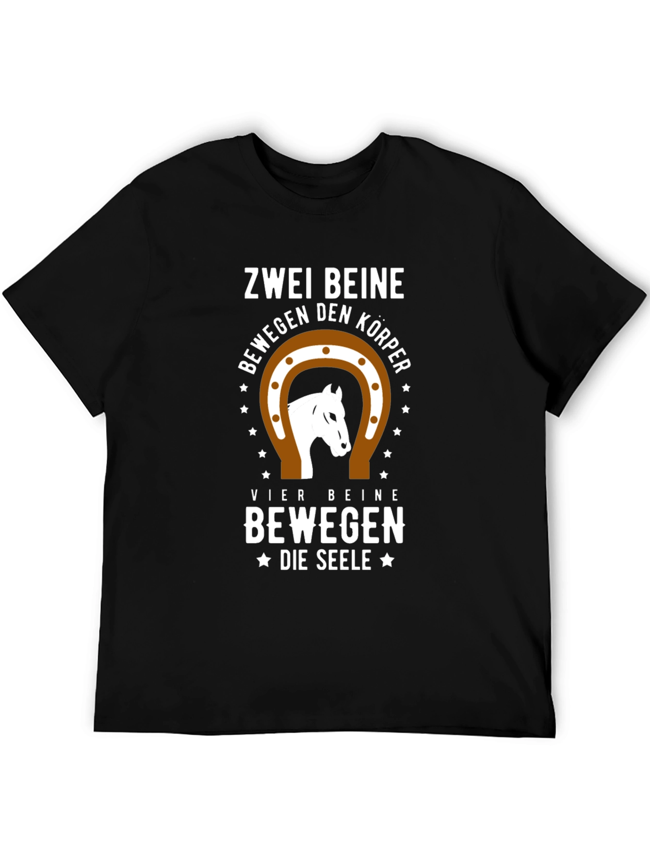 Zwei Beine Horse Graphic Tee - Black