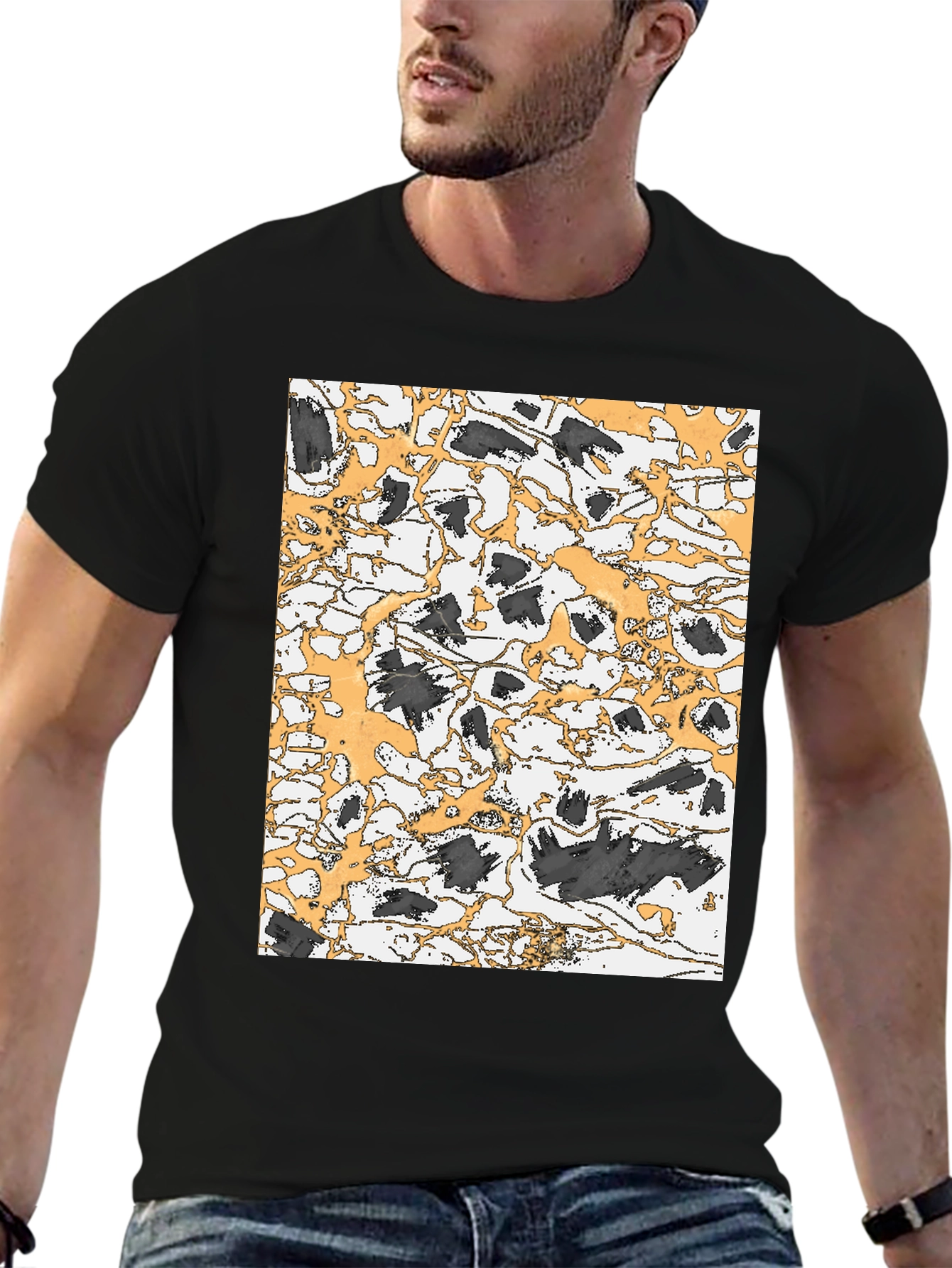 Abstract Art Black T-Shirt - Modern Graphic Tee