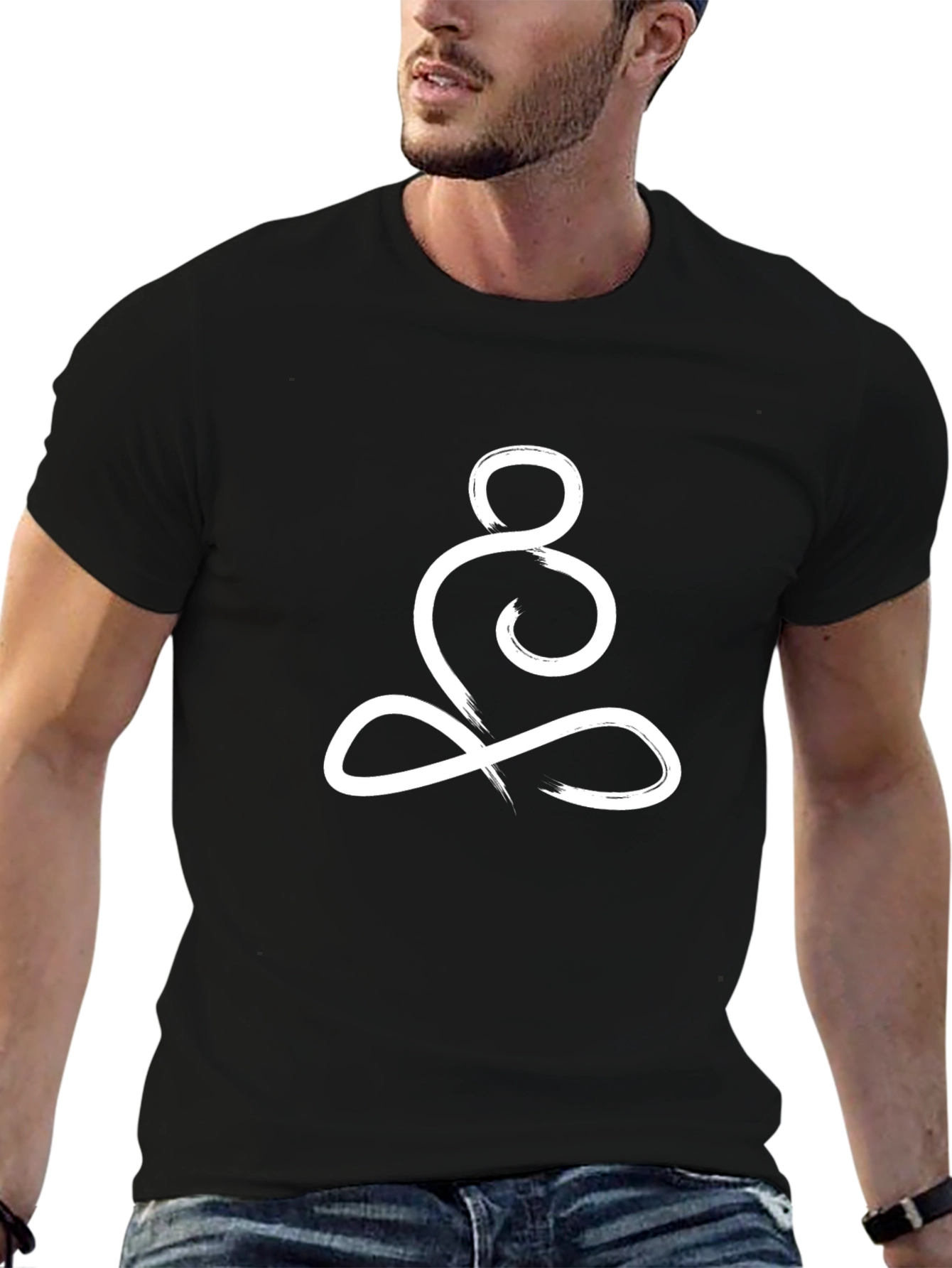 Zen Circle Graphic Tee - Black Cotton Blend