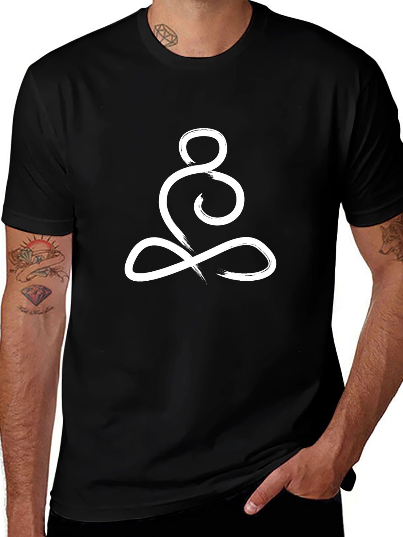Zen Circle Graphic Tee - Black Cotton Blend