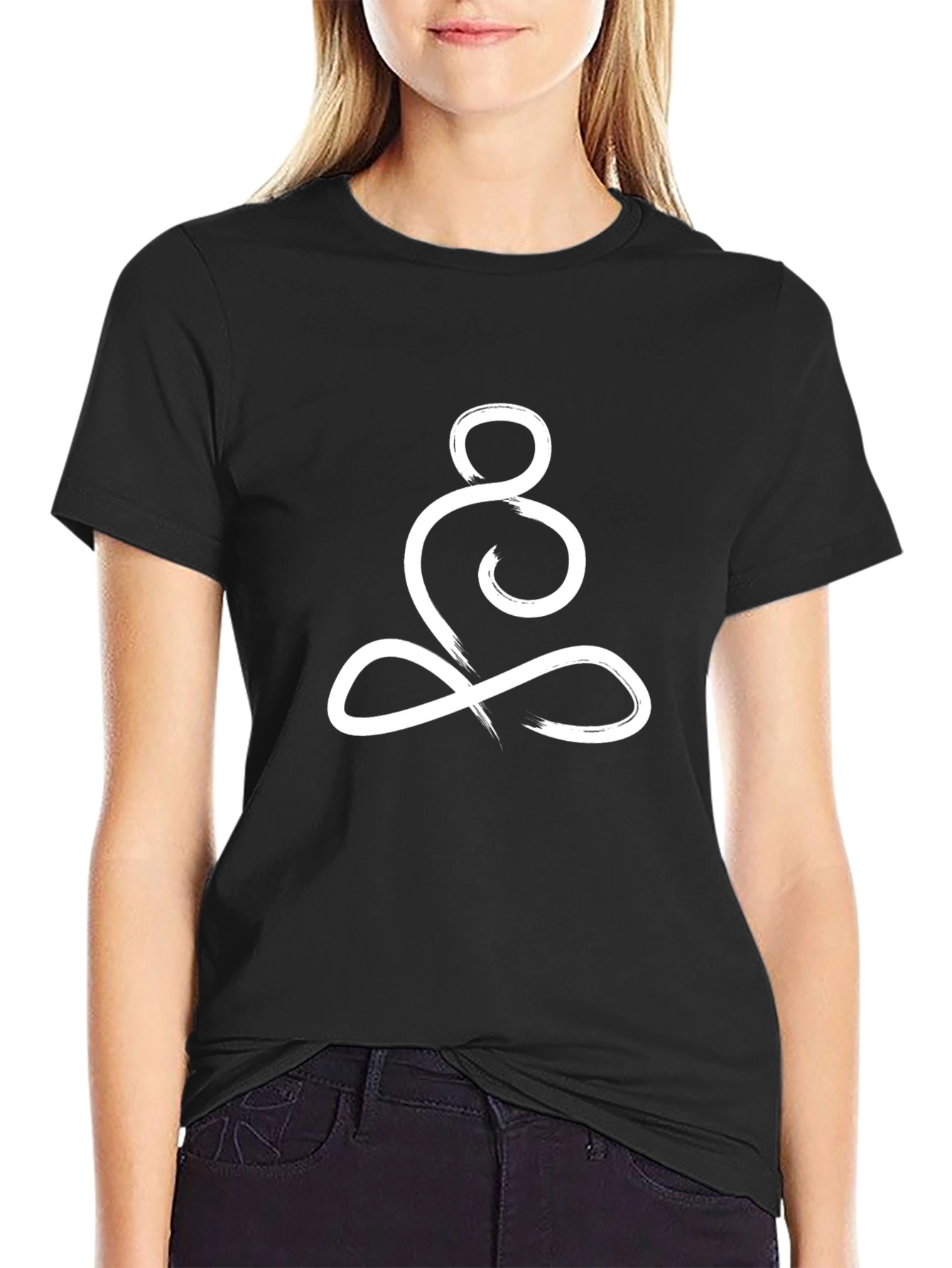 Zen Circle Graphic Tee - Black Cotton Blend