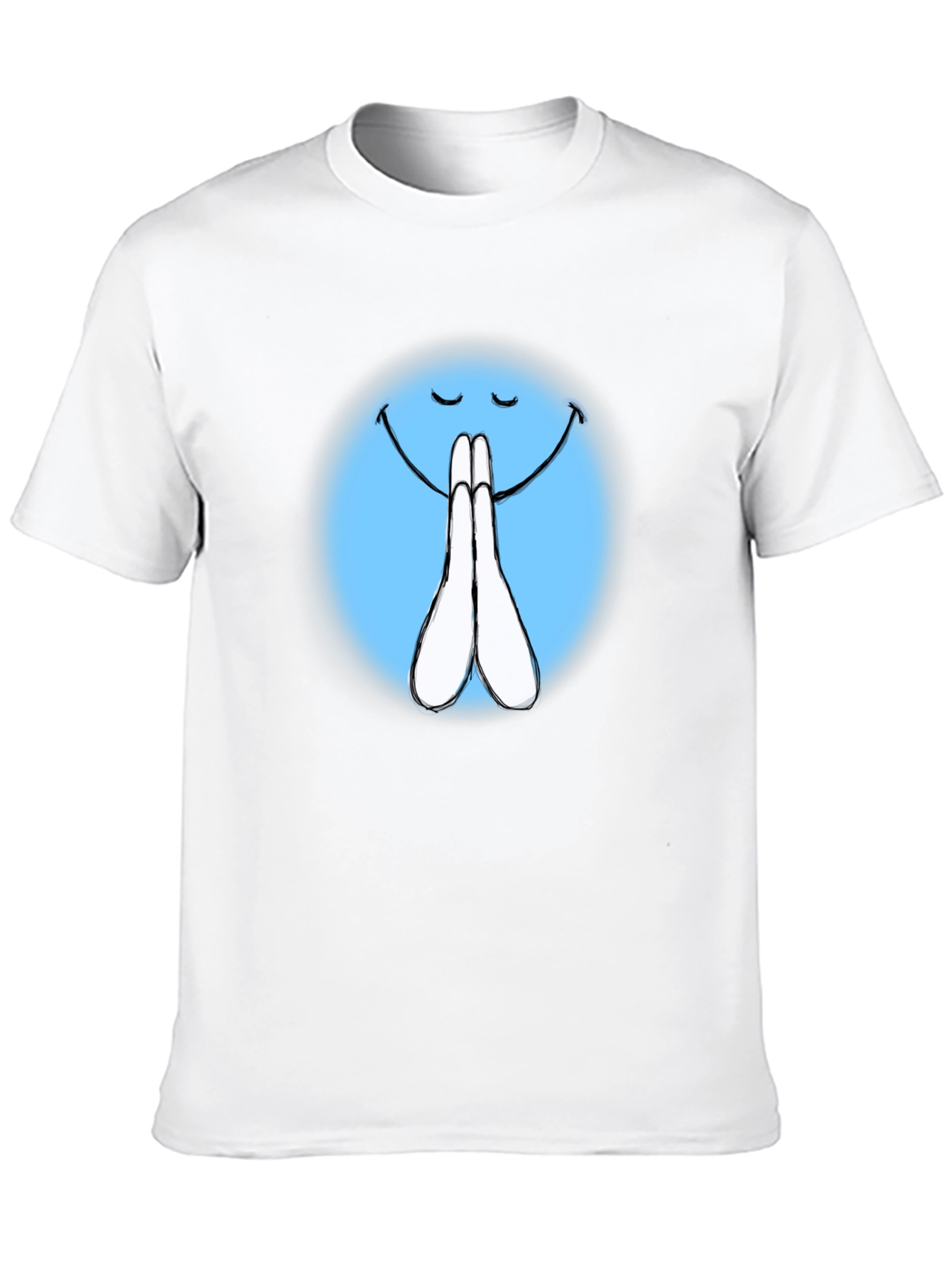Praying Emoji Graphic Black T-Shirt
