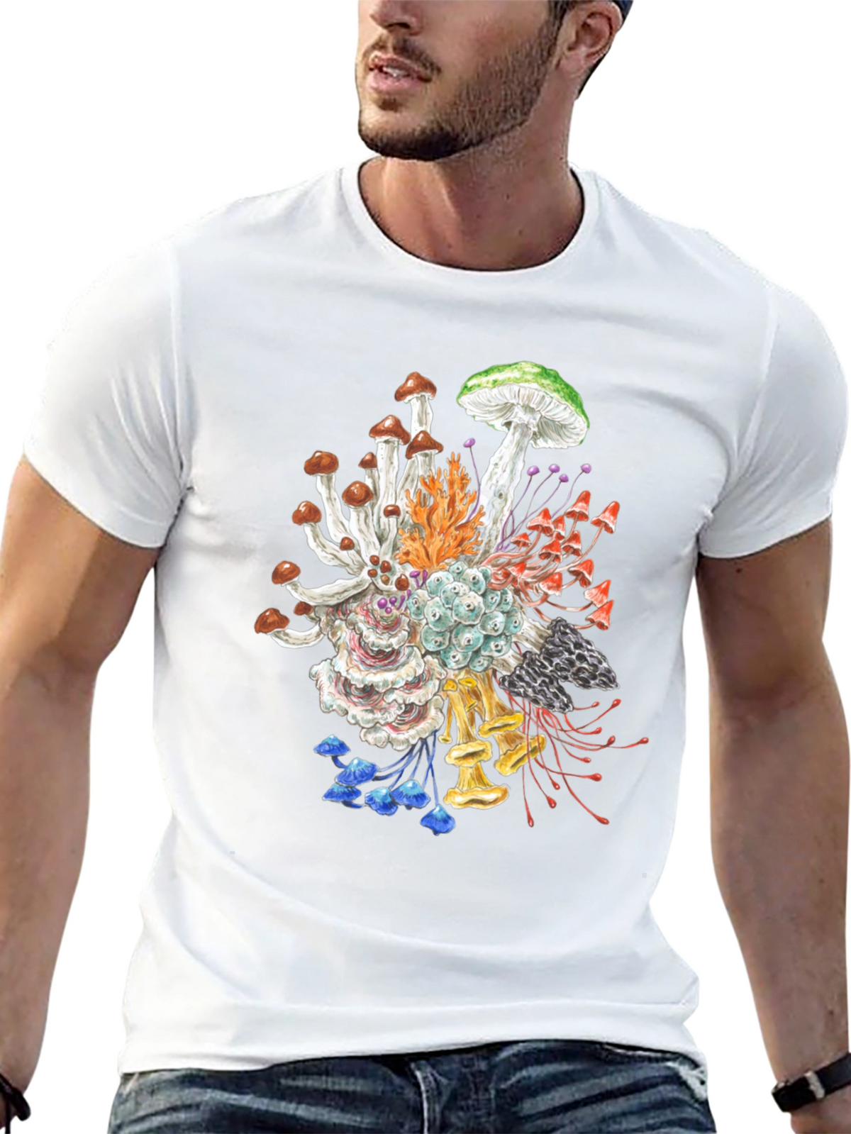 Mushroom Graphic Tee - Nature Inspired Art Shirt