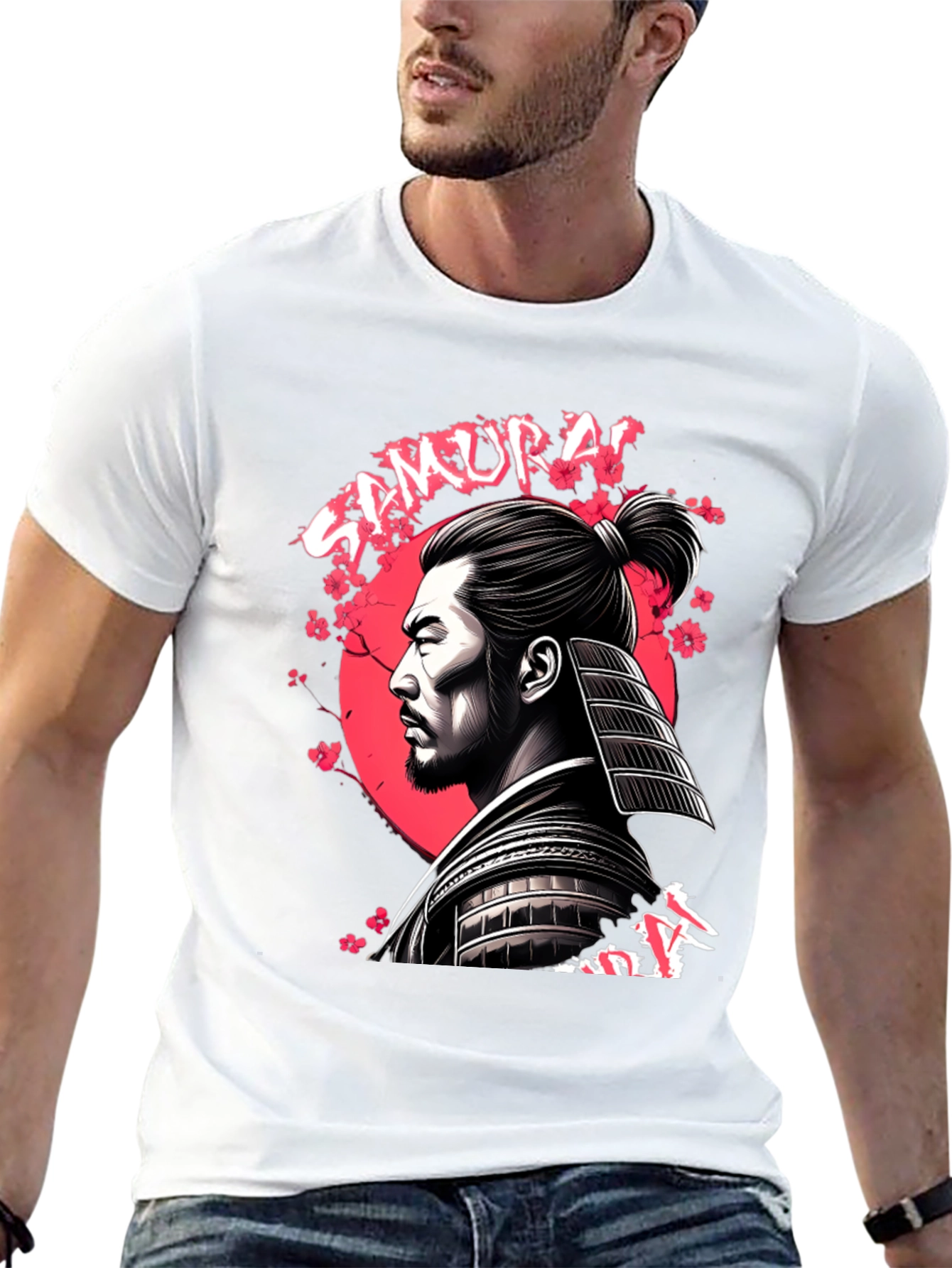 Samurai Warrior Graphic T-Shirt - Black
