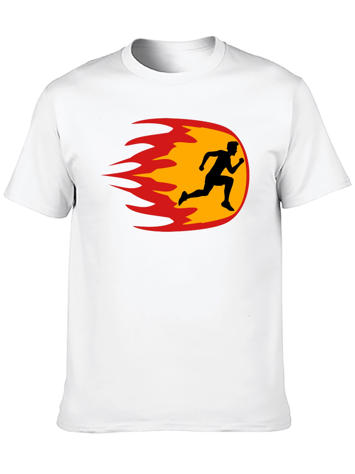 Fiery Runner Black T-Shirt - Speed & Style