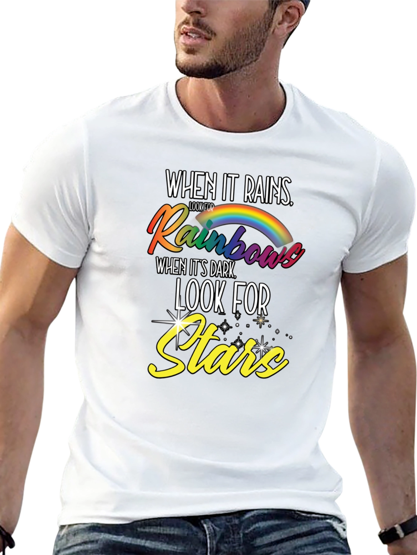 Rainbows and Stars Graphic T-Shirt
