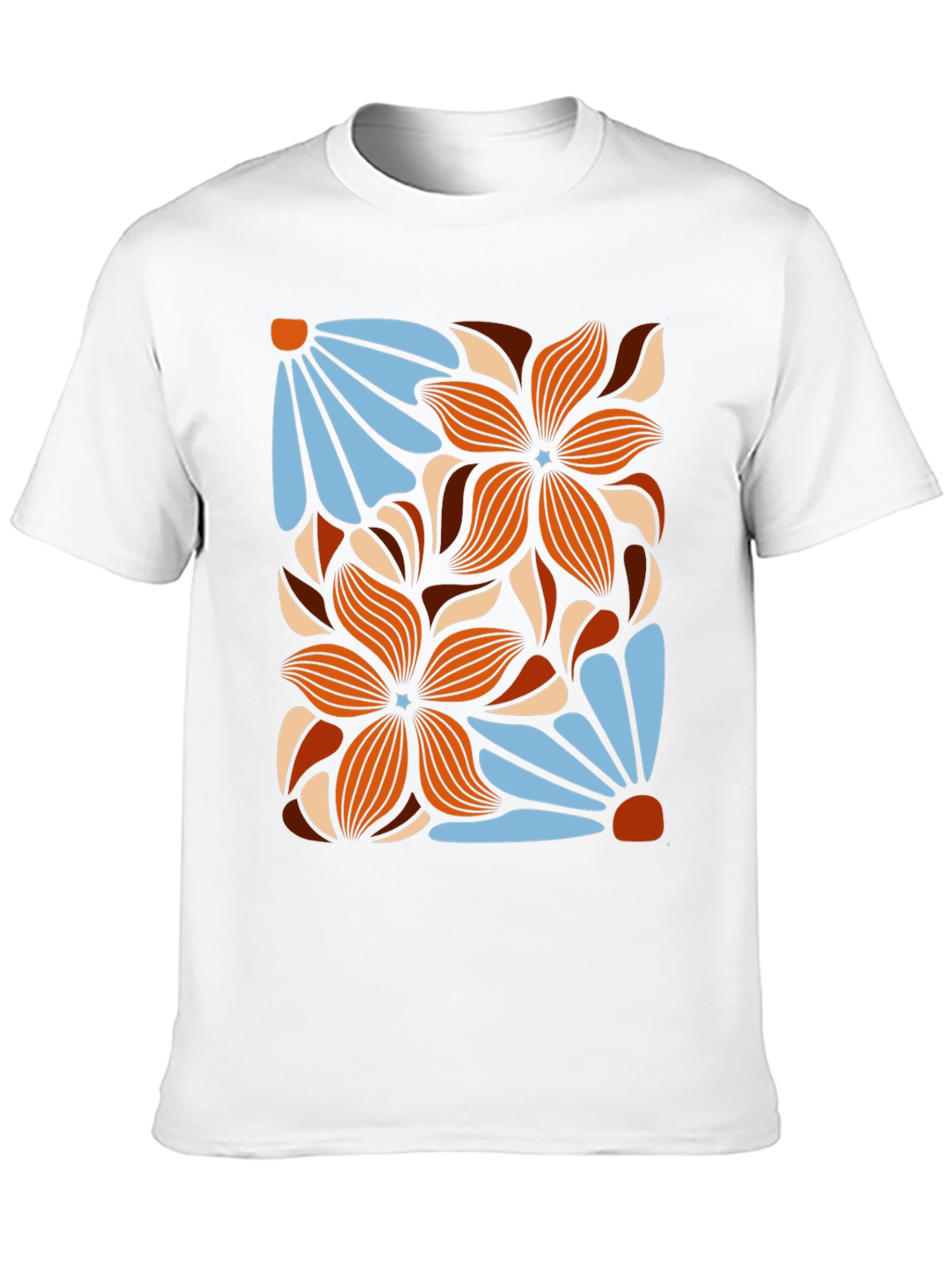 Retro Floral Graphic T-Shirt - Black Cotton Tee
