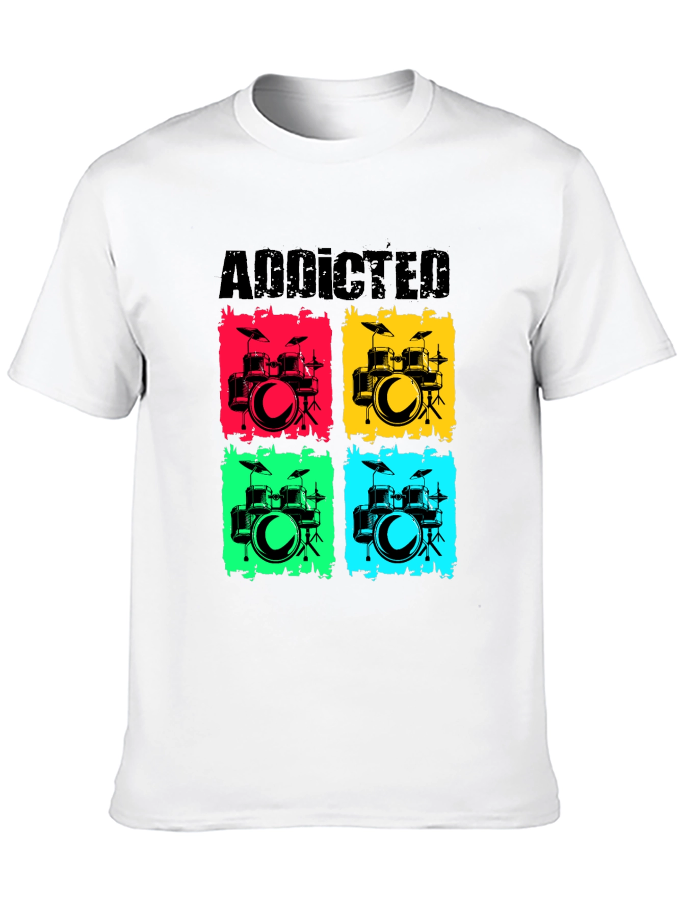 Addicted Drums Graphic T-Shirt - Music Lover Tee