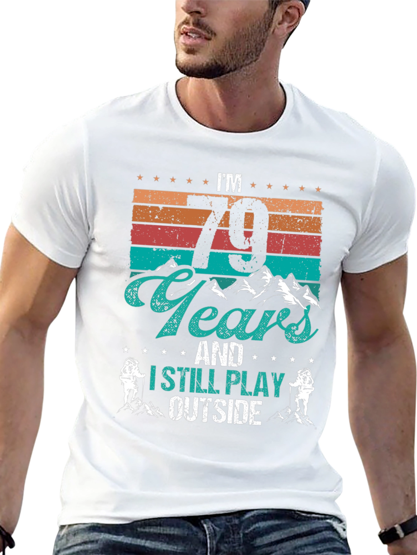 79 Years and Still Play Outside Black Tee