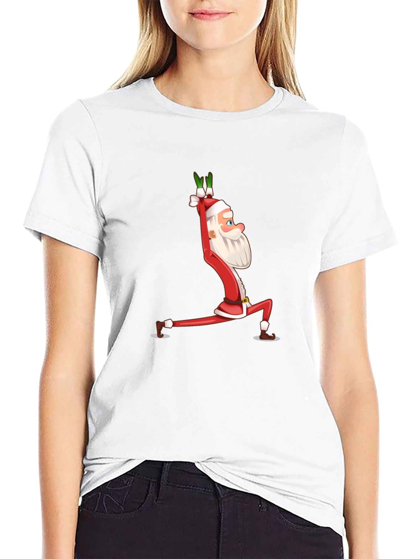 Yoga Santa T-Shirt - Festive Christmas Tee