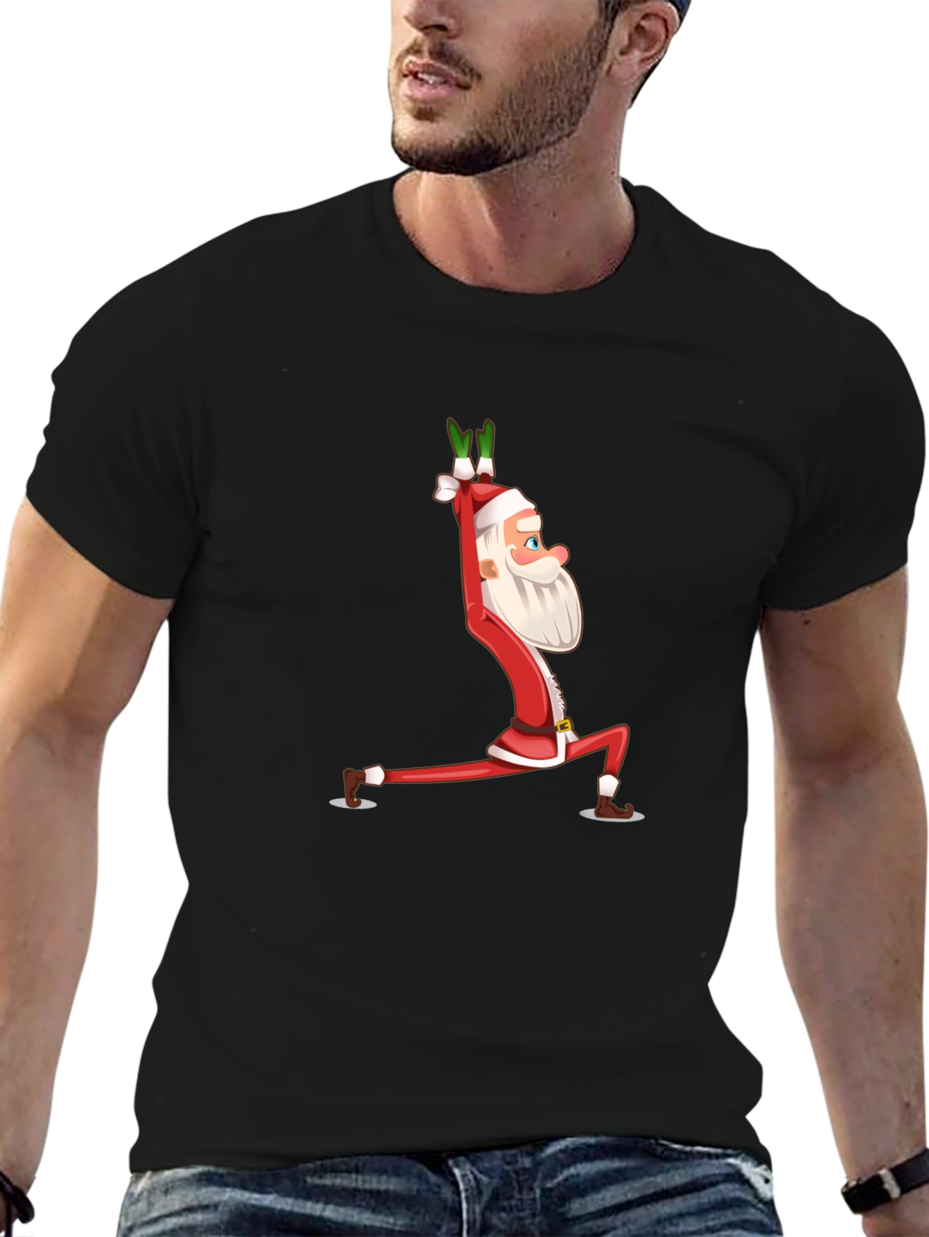 Yoga Santa T-Shirt - Festive Christmas Tee