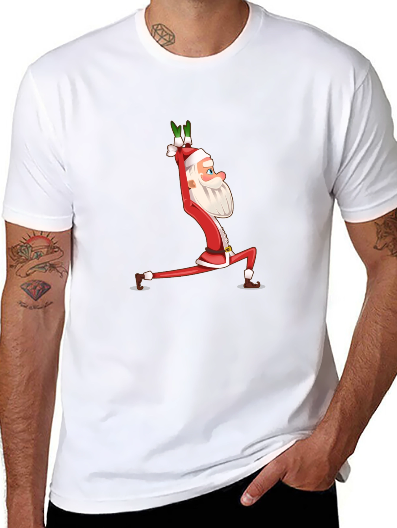 Yoga Santa T-Shirt - Festive Christmas Tee