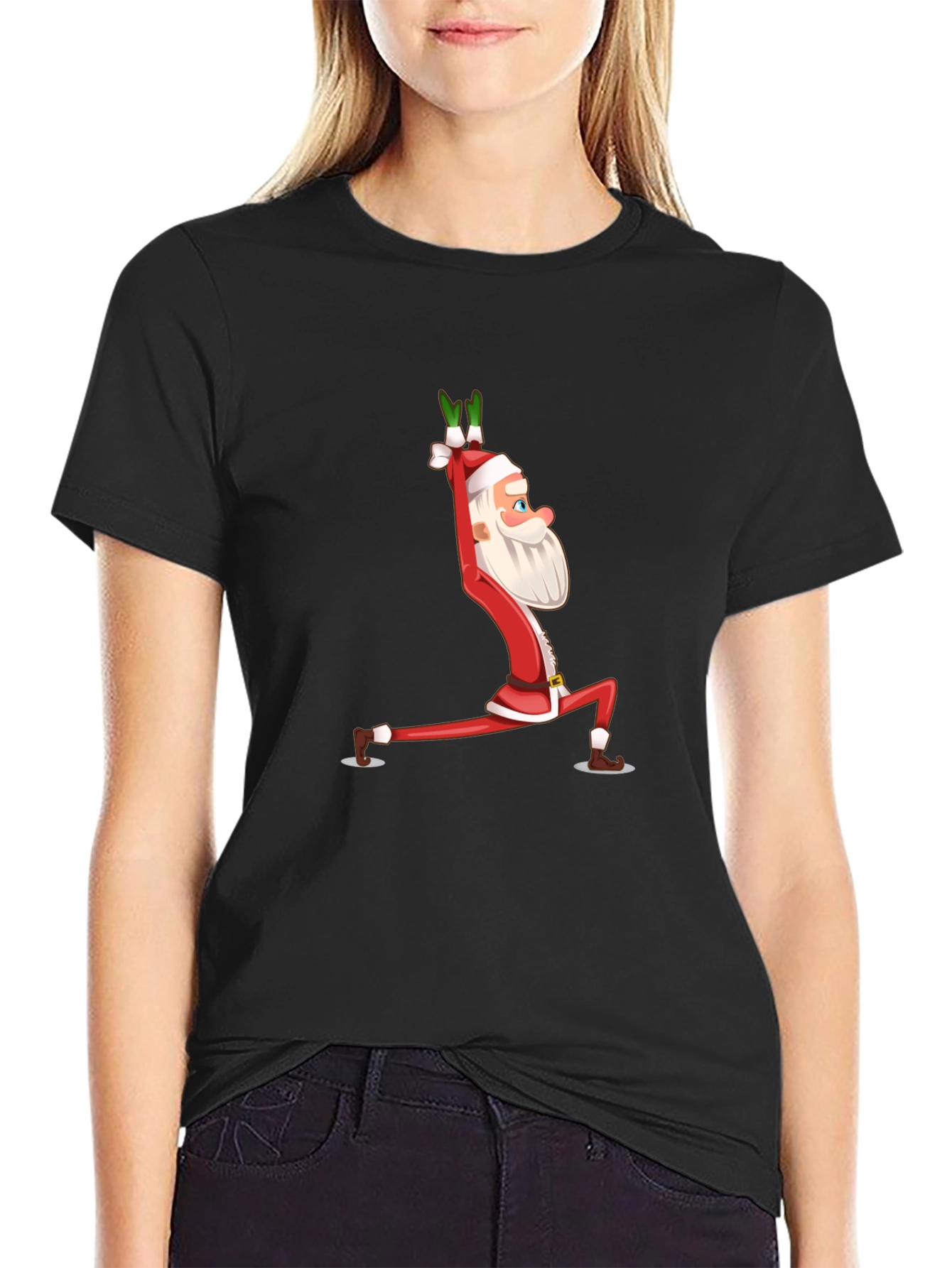 Yoga Santa T-Shirt - Festive Christmas Tee