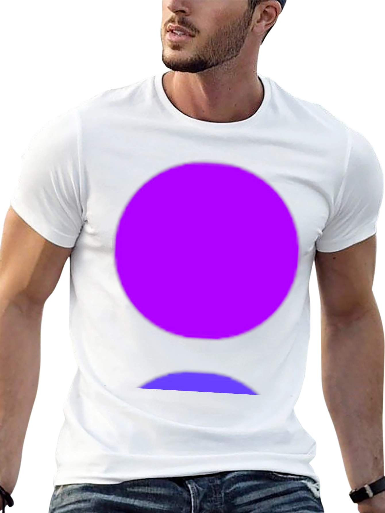 Abstract Circle Graphic Tee - Mens Casual Shirt