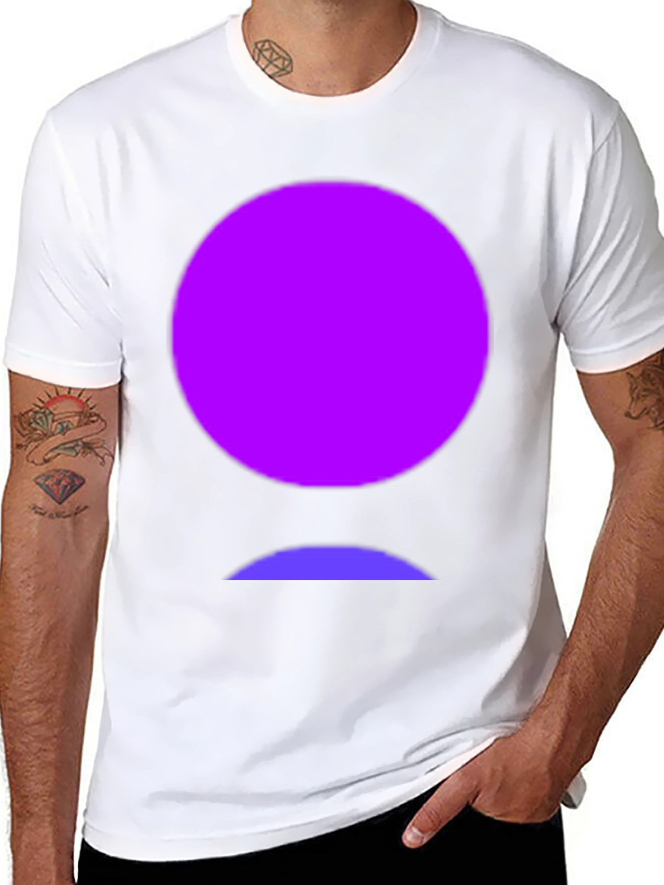 Abstract Circle Graphic Tee - Mens Casual Shirt