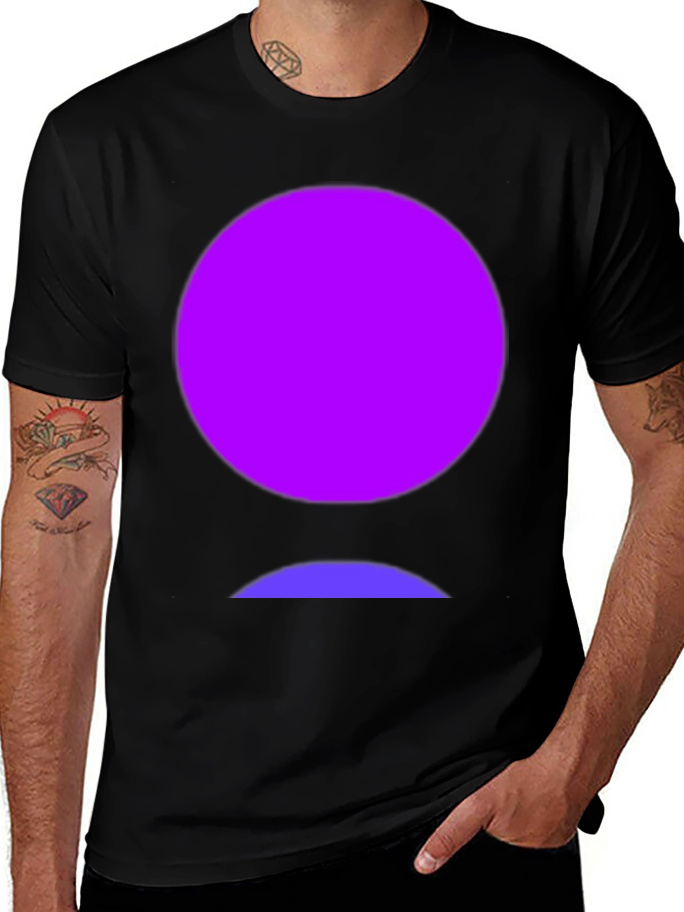Abstract Circle Graphic Tee - Mens Casual Shirt