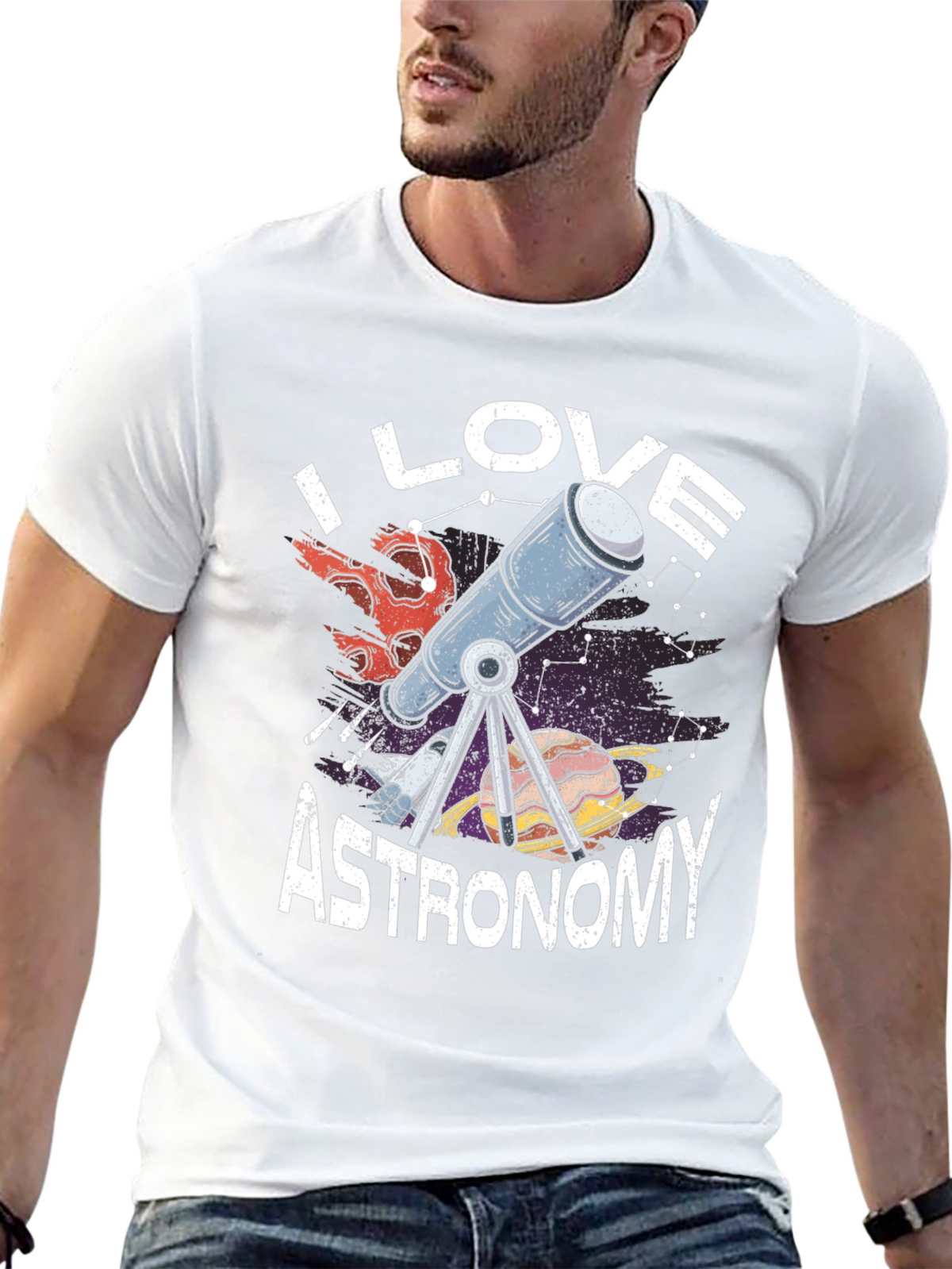 I Love Astronomy Graphic Tee Shirt
