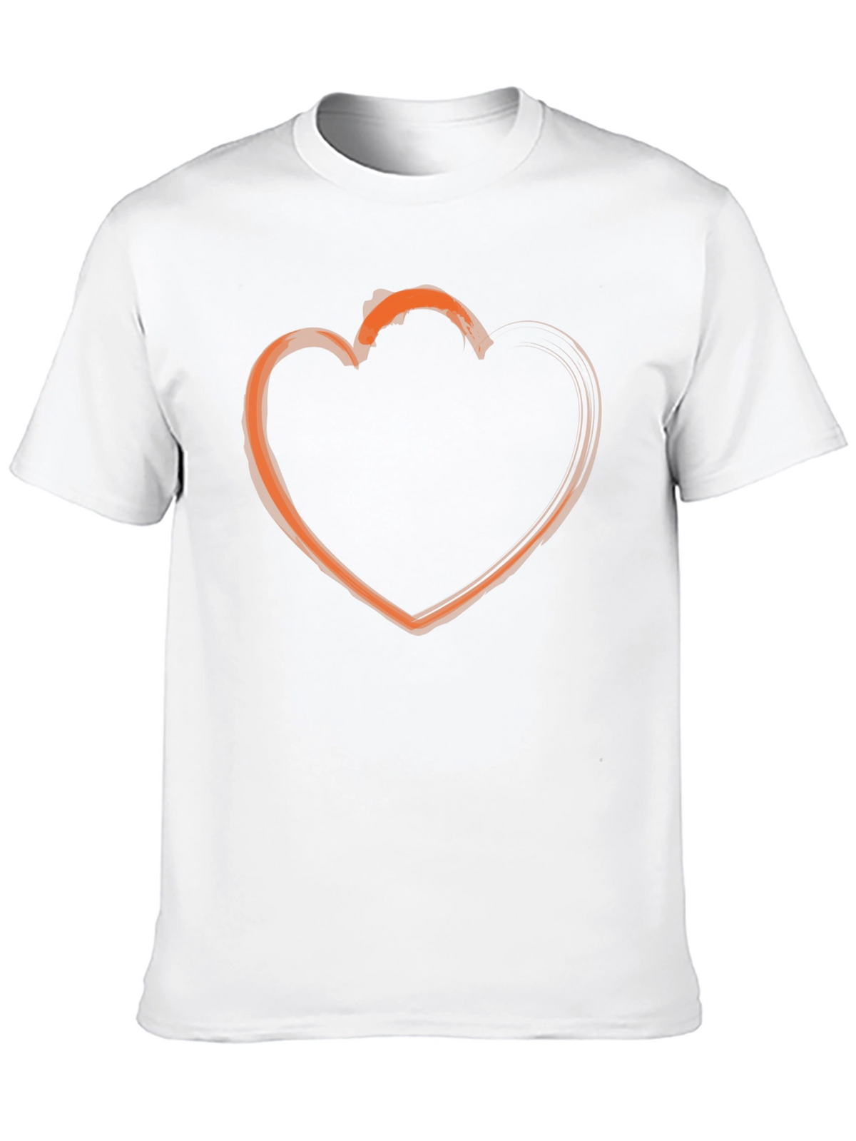 Heart Outline Graphic Tee - Casual Black T-Shirt
