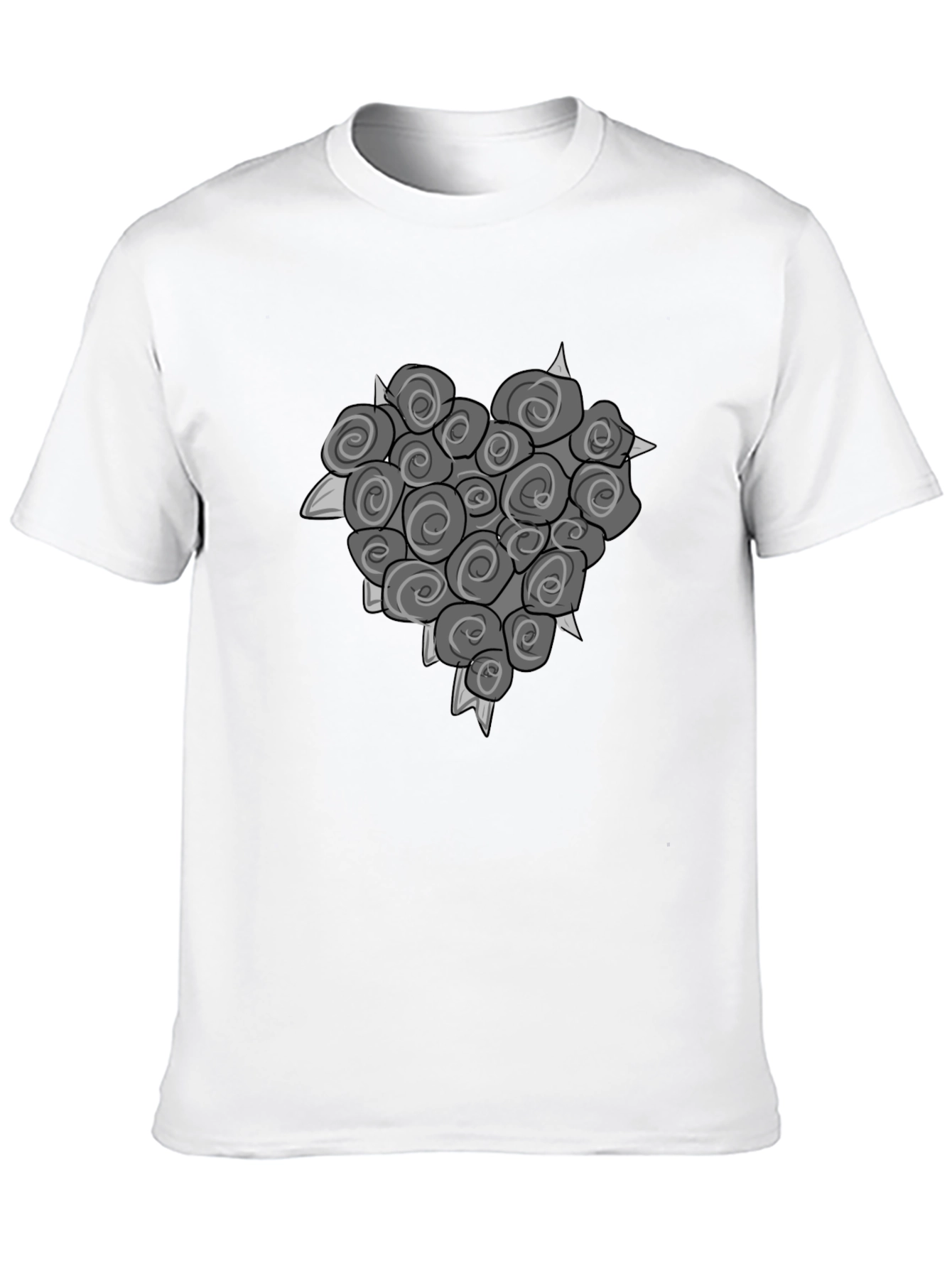 Rose Heart Graphic Tee - Unique Floral Design
