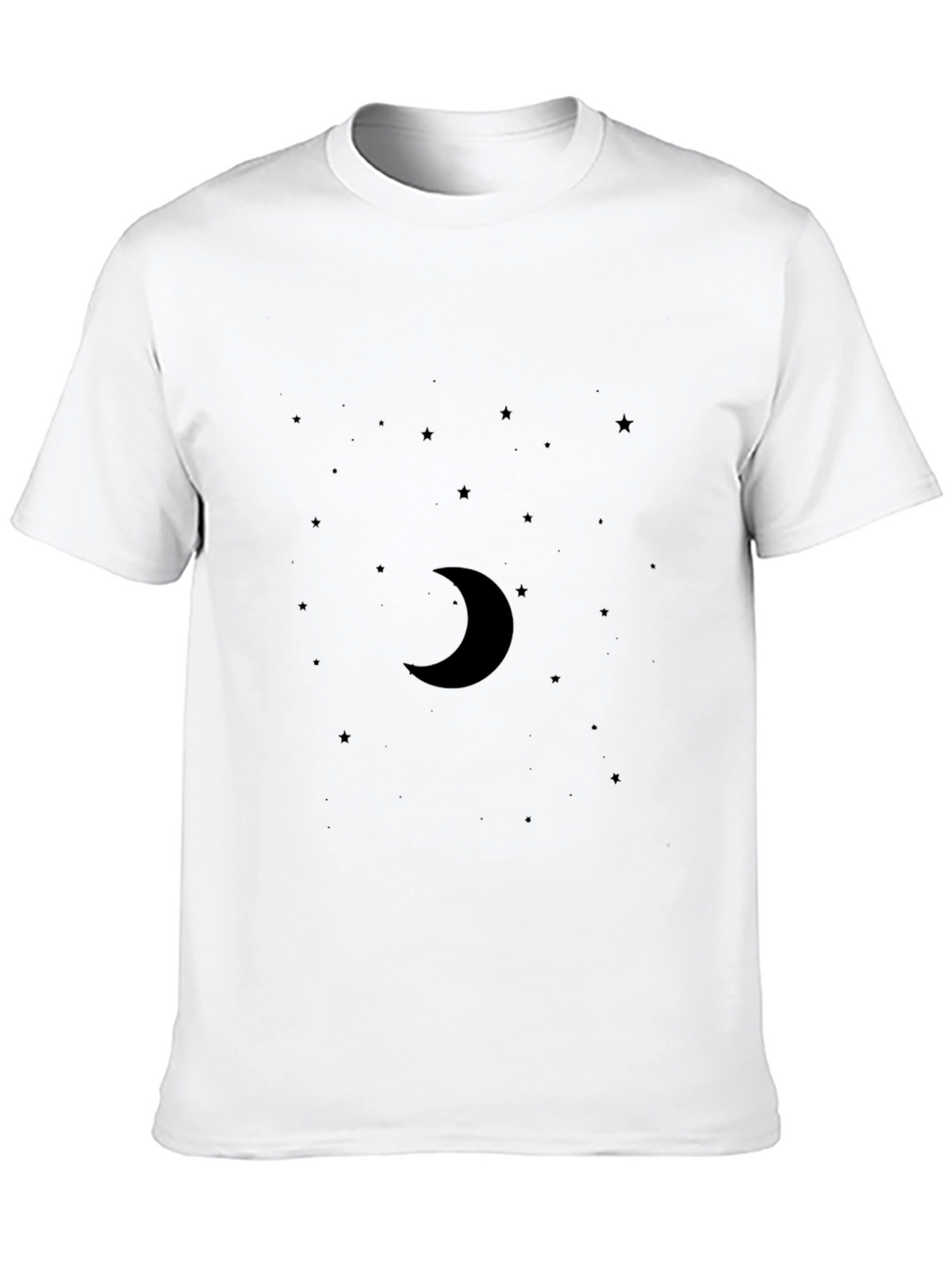 Midnight Moon Graphic Tee - Soft Black Cotton