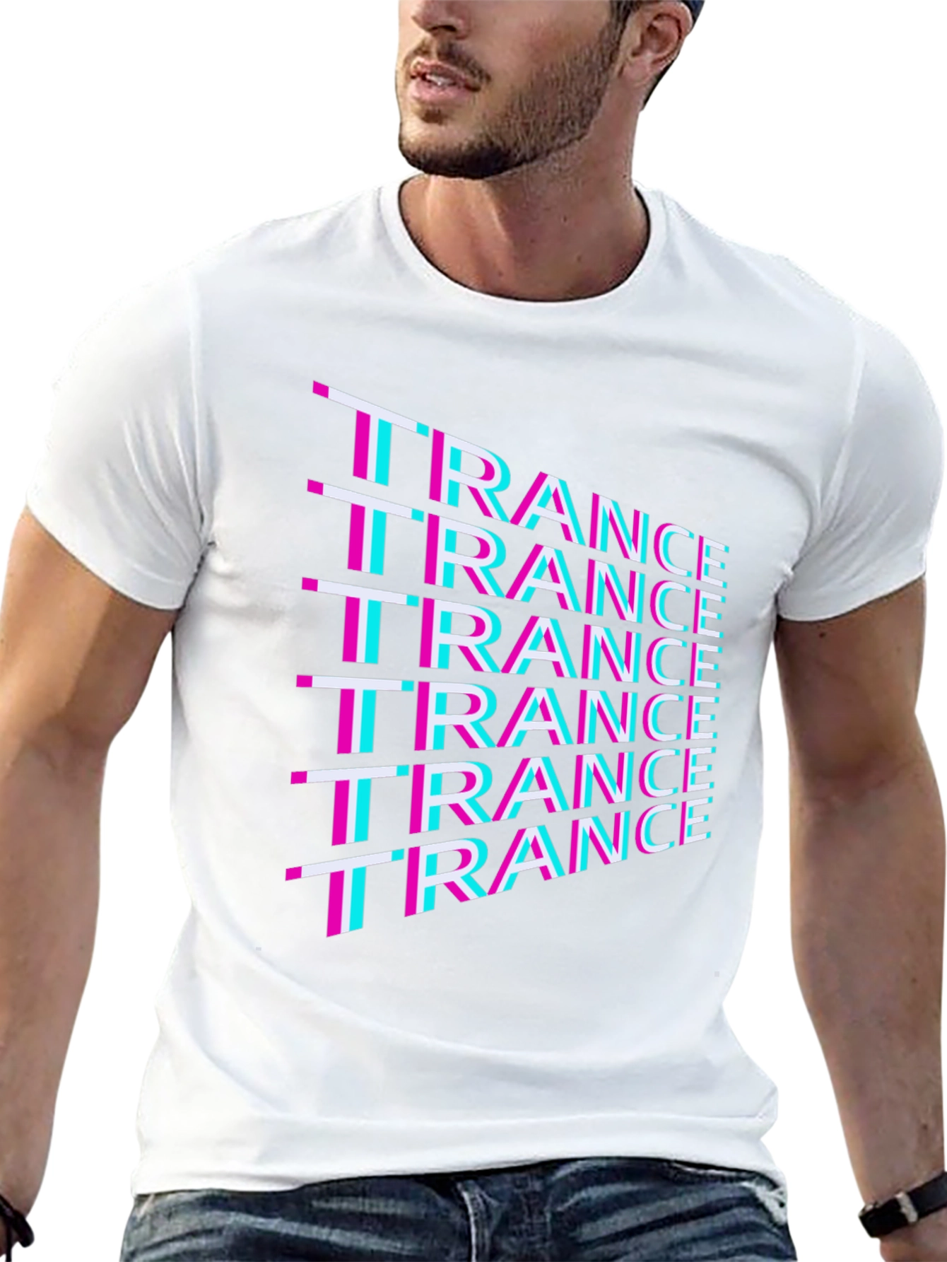 Trance Music T-Shirt - Bold Glitch Design