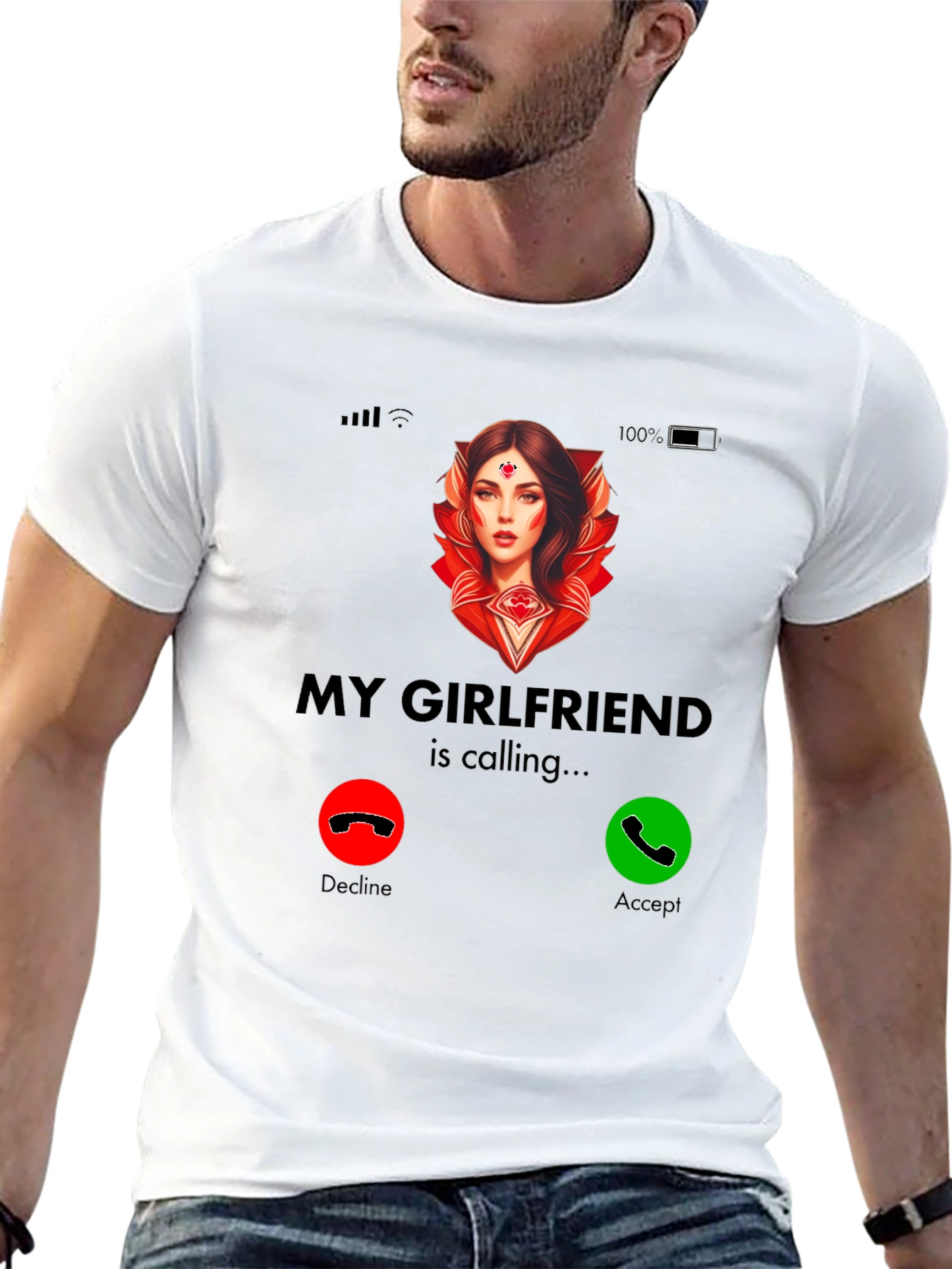 My Girlfriend Is Calling T-Shirt - Novelty Graphic Tee