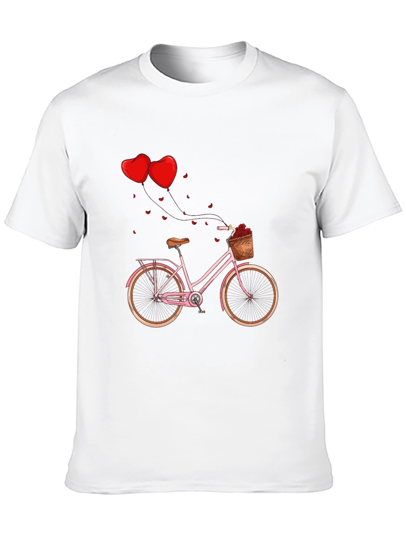 Valentines Day Pink Bike Black T-Shirt