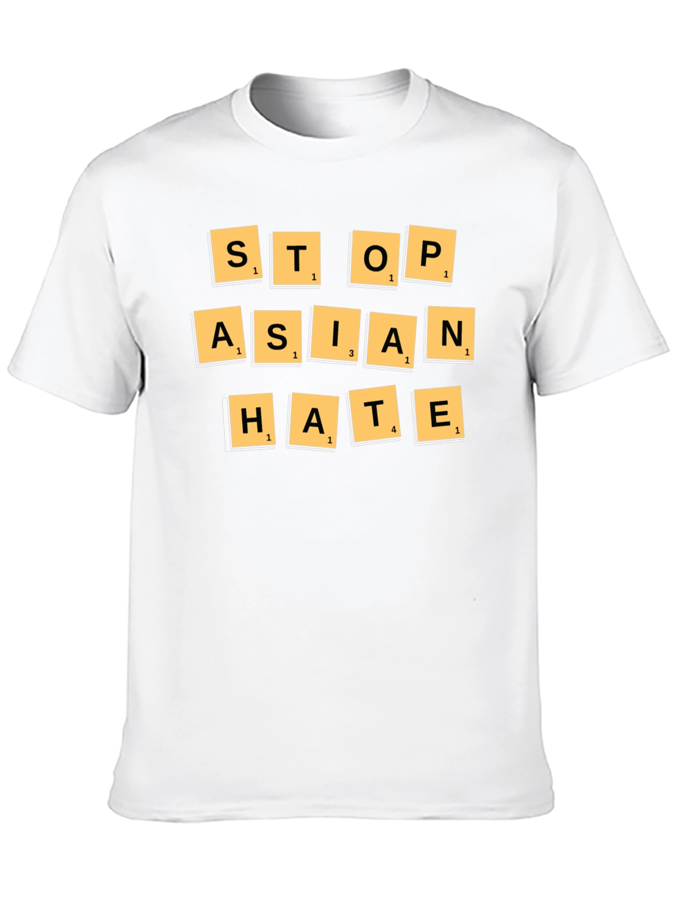 Stop Asian Hate T-Shirt - Scrabble Tile Design