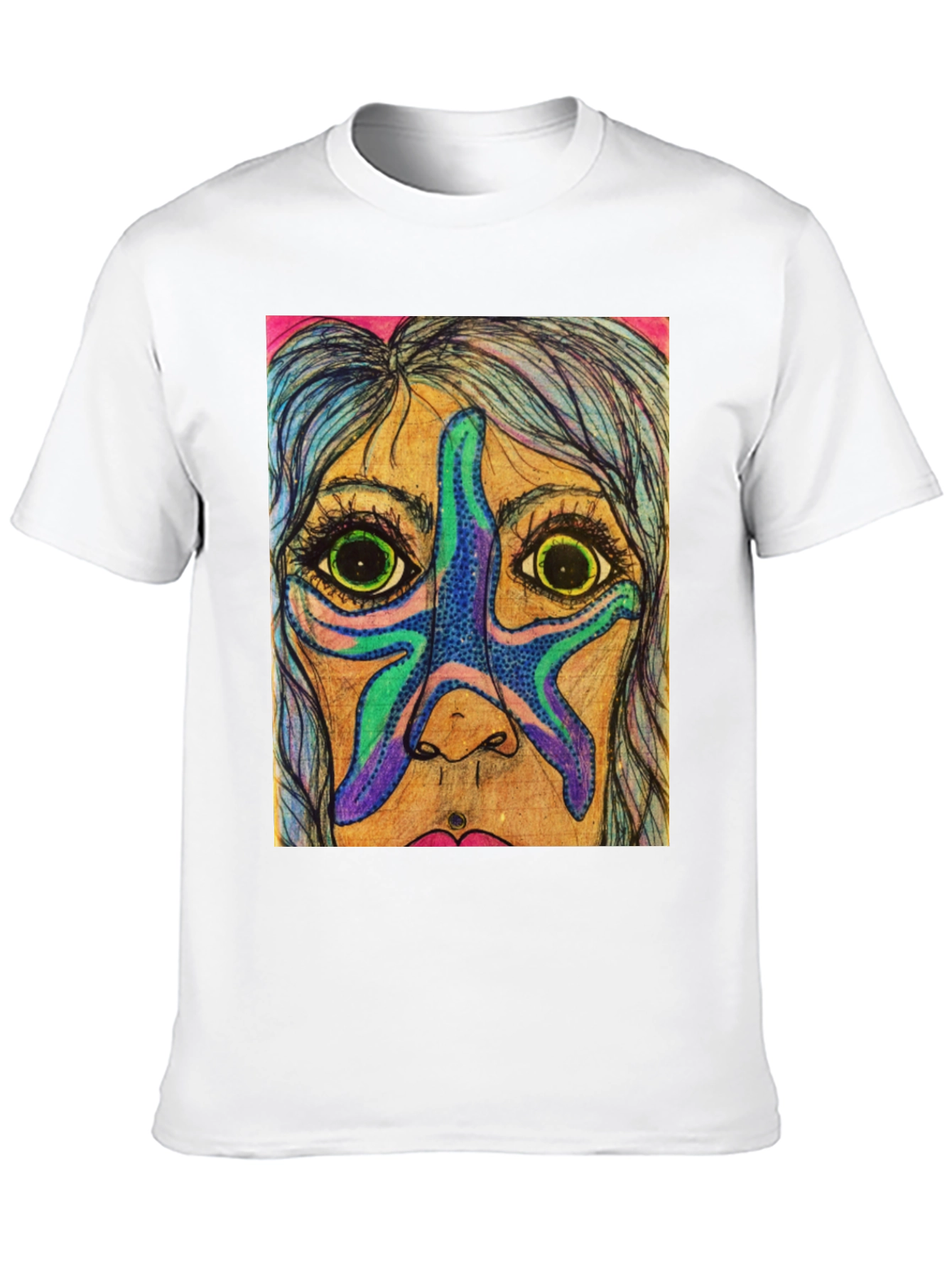Starfish Face Graphic Tee - Unique Art T-Shirt
