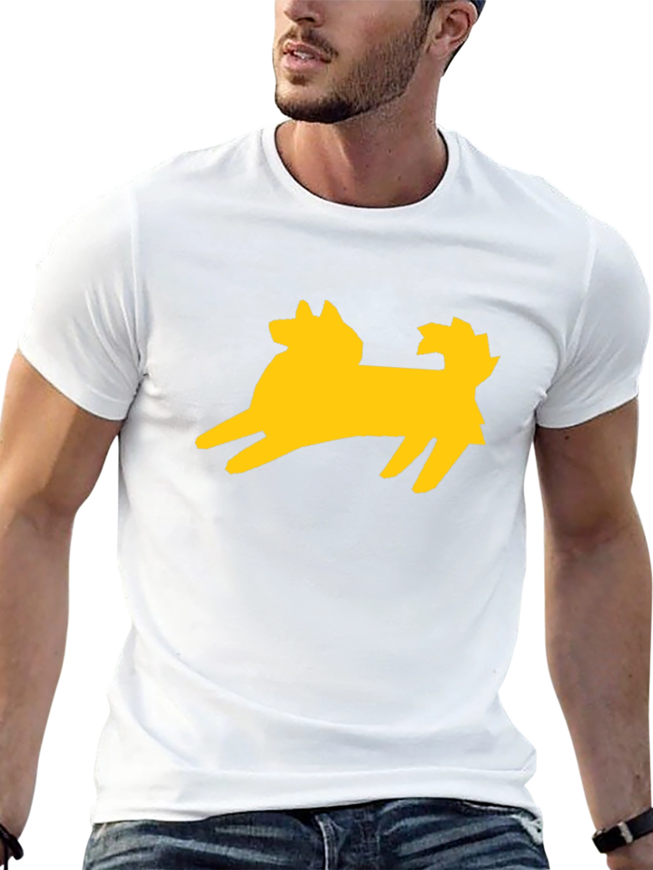 Dog Graphic Tee - Black Cotton Blend