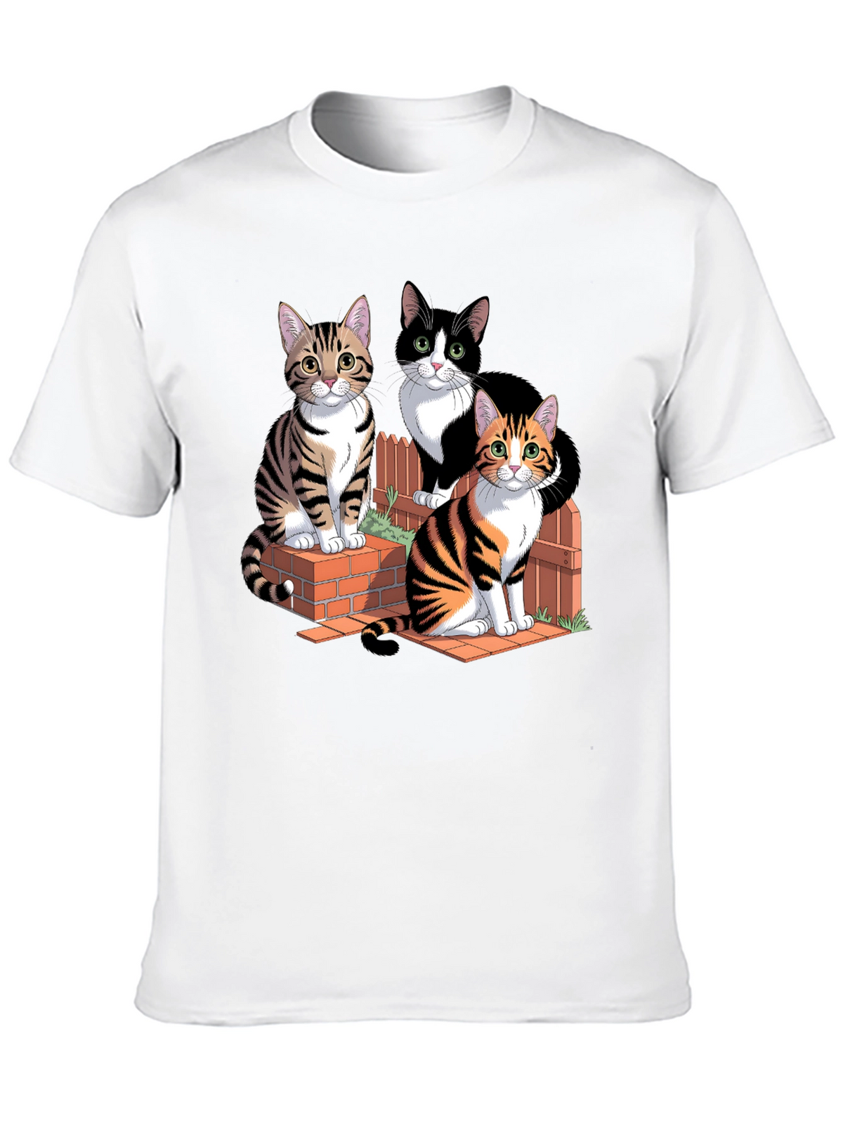 Cats on Bricks Graphic Tee - Purrfect Style