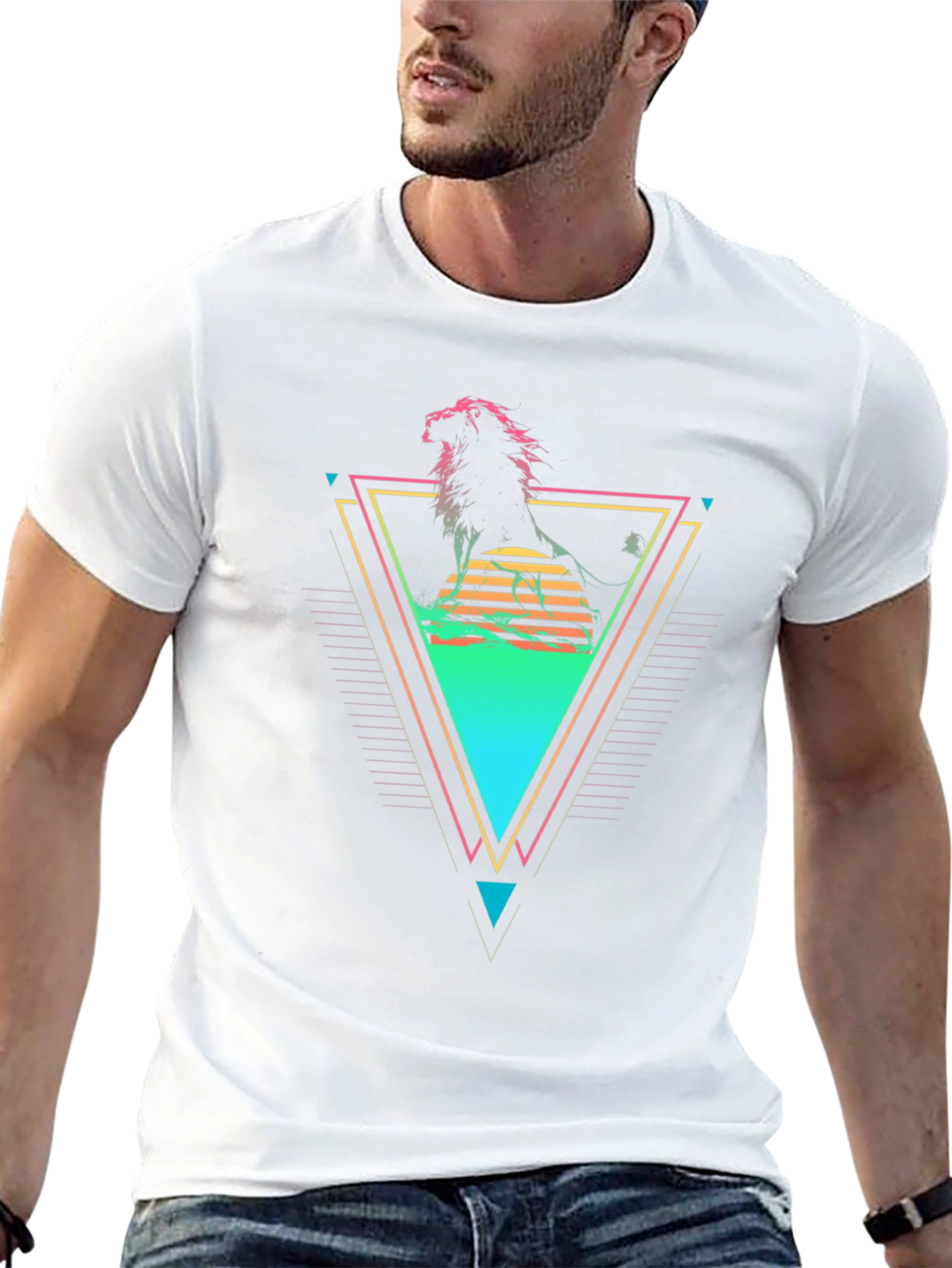 Retro Lion Graphic T-Shirt