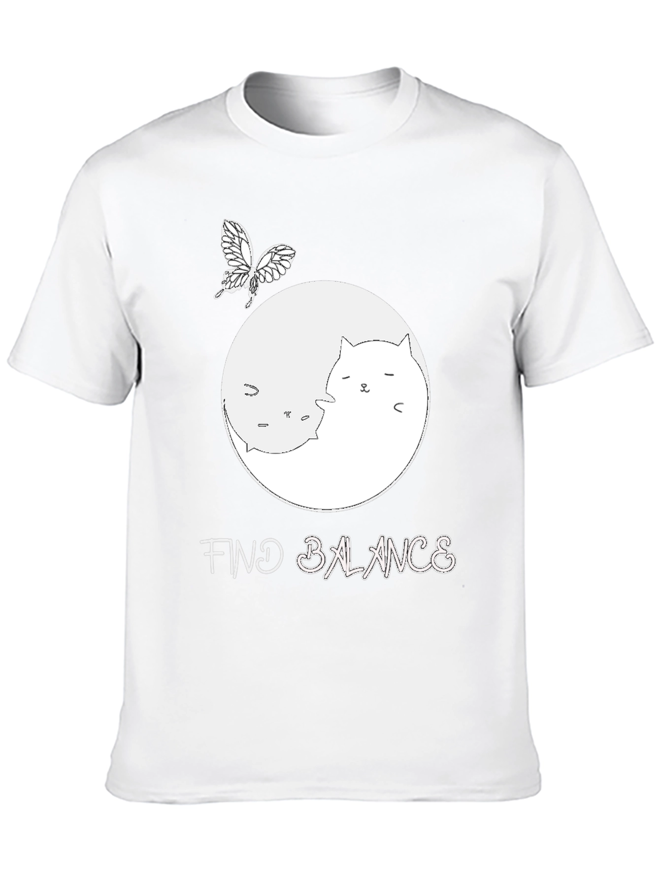 Yin Yang Cat T-Shirt - Find Balance