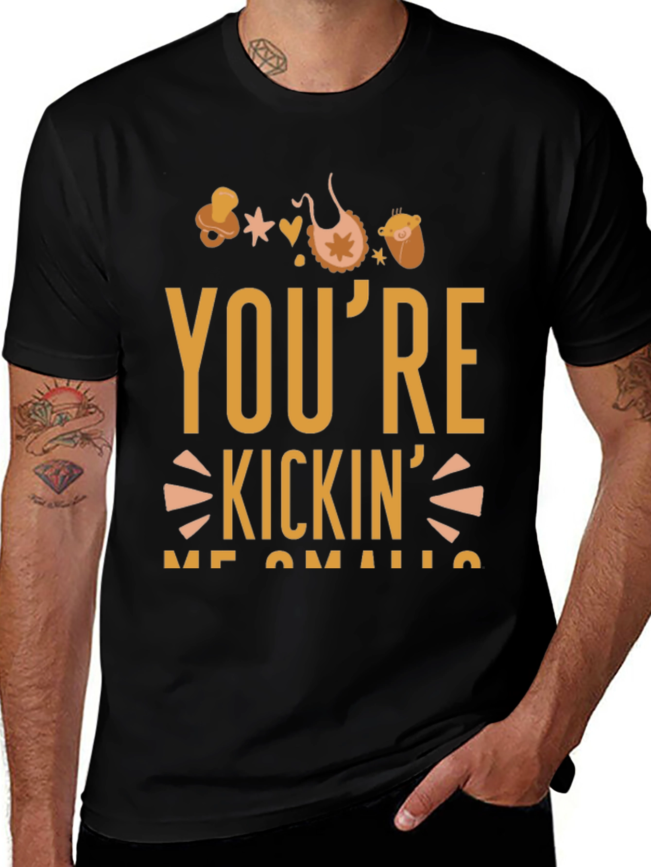 Youre Kickin Me Smalls Black Graphic T-Shirt