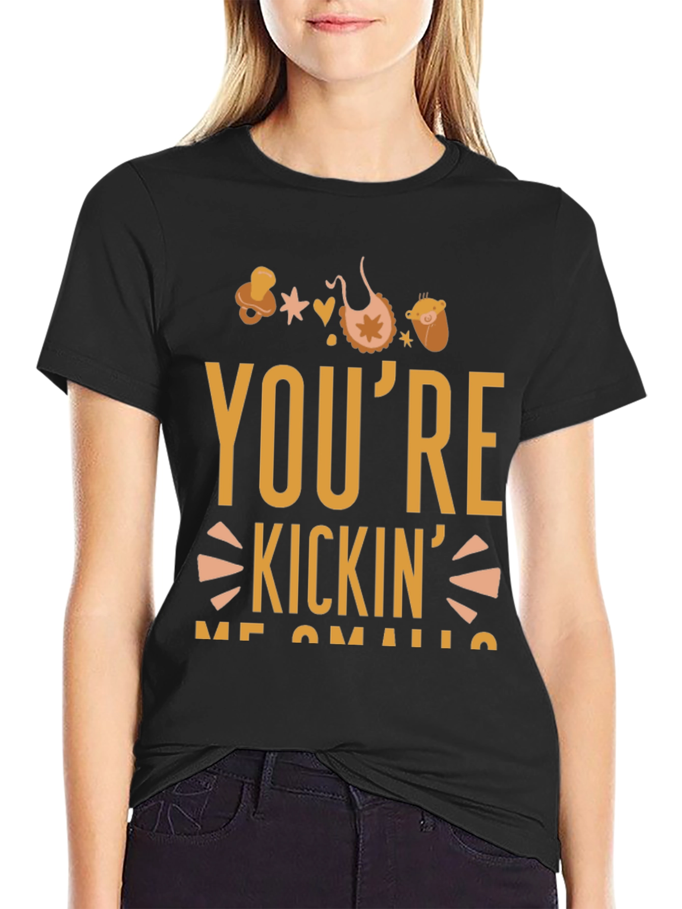 Youre Kickin Me Smalls Black Graphic T-Shirt