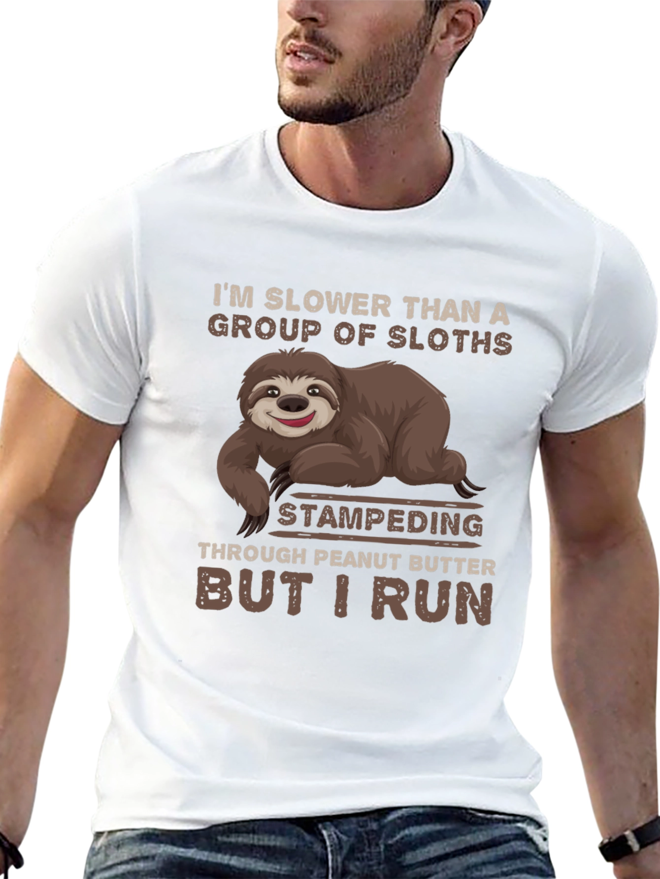Slow Sloth Running T-Shirt Funny Mens Tee